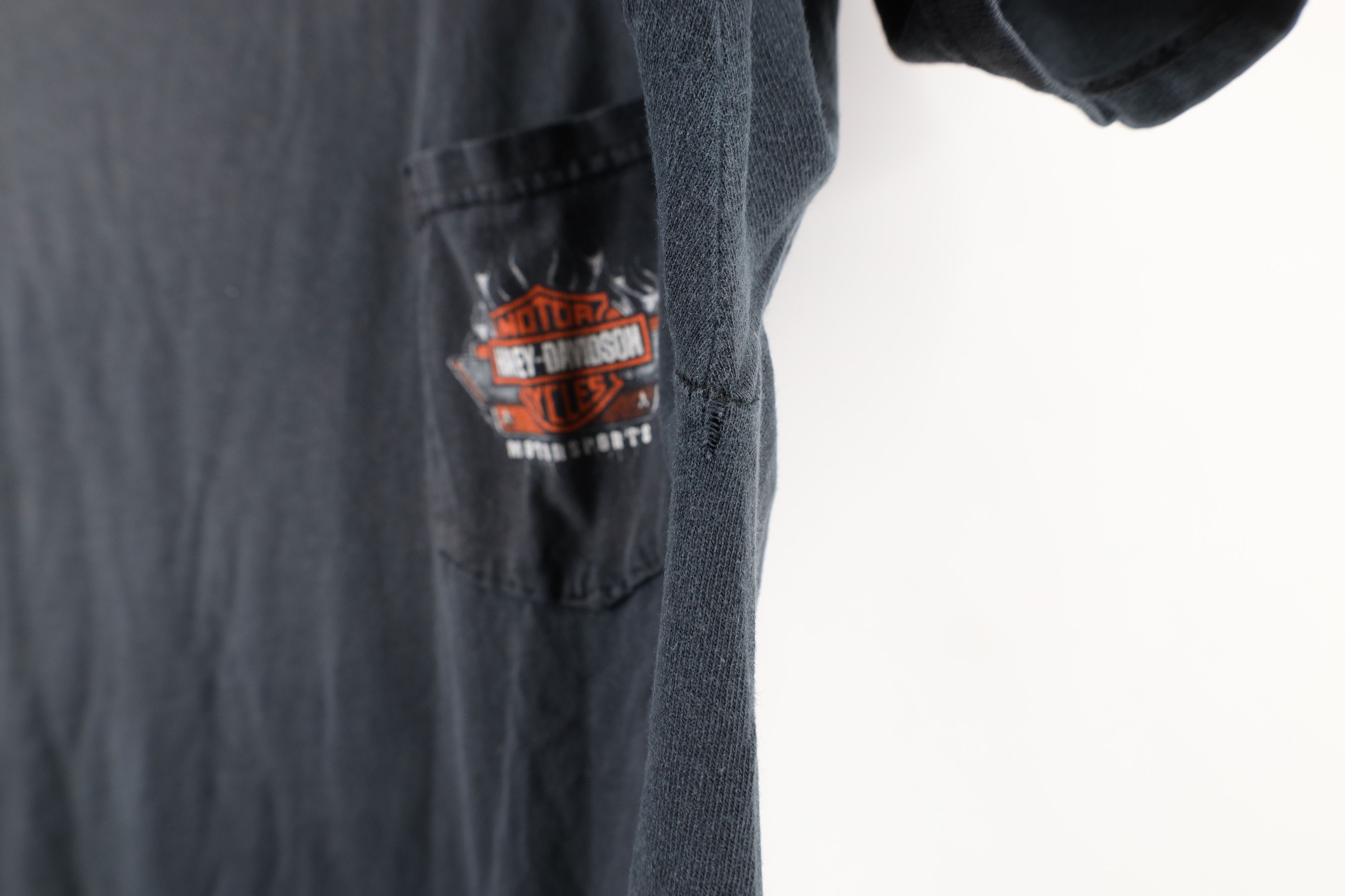 Harley Davidson × Vintage Vintage Y2K 2004 Harley Davidson Flames Pocket T-Shirt Size US L / EU 52-54 / 3 - 8 Thumbnail
