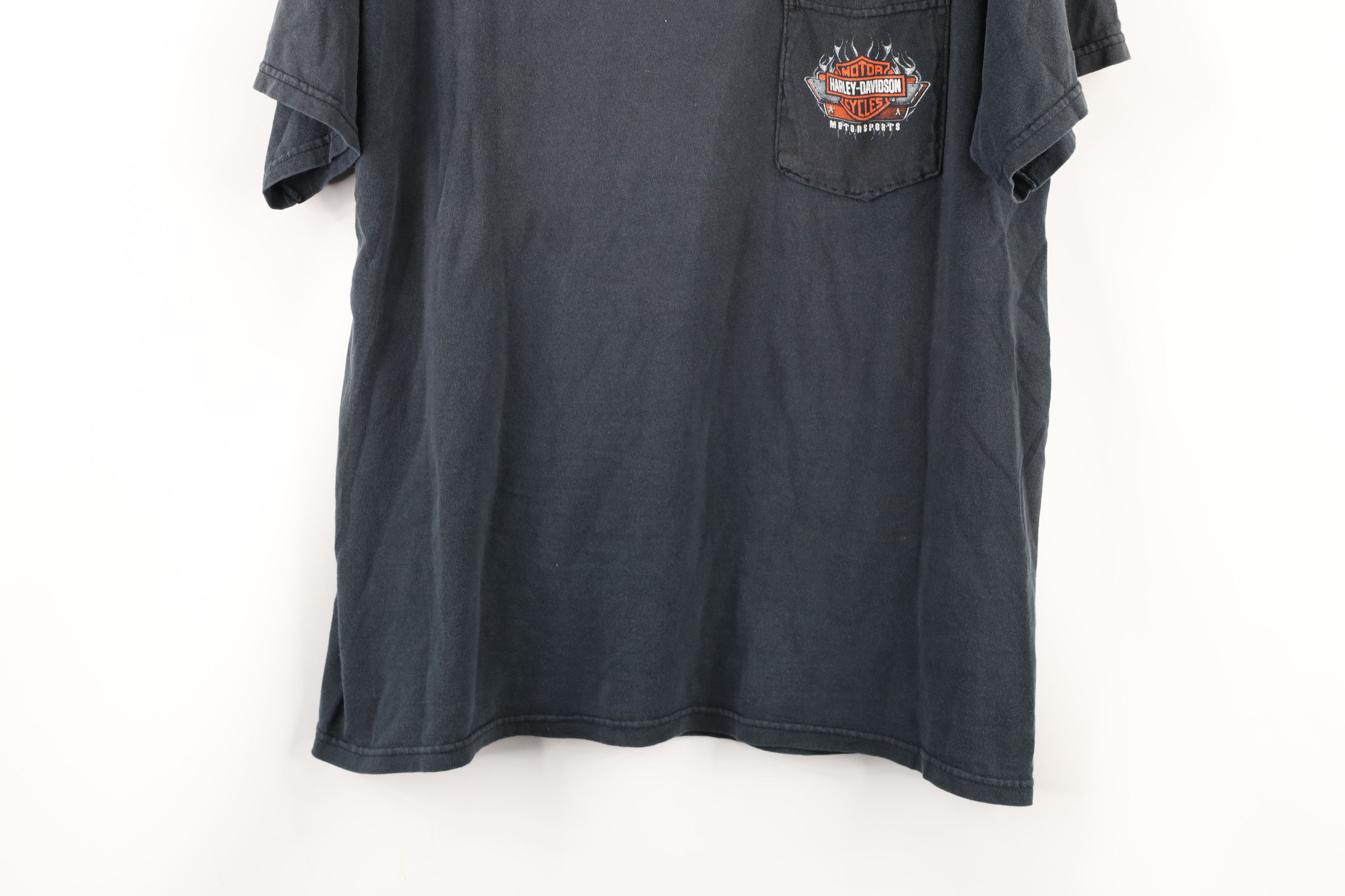 Harley Davidson × Vintage Vintage Y2K 2004 Harley Davidson Flames Pocket T-Shirt Size US L / EU 52-54 / 3 - 3 Thumbnail