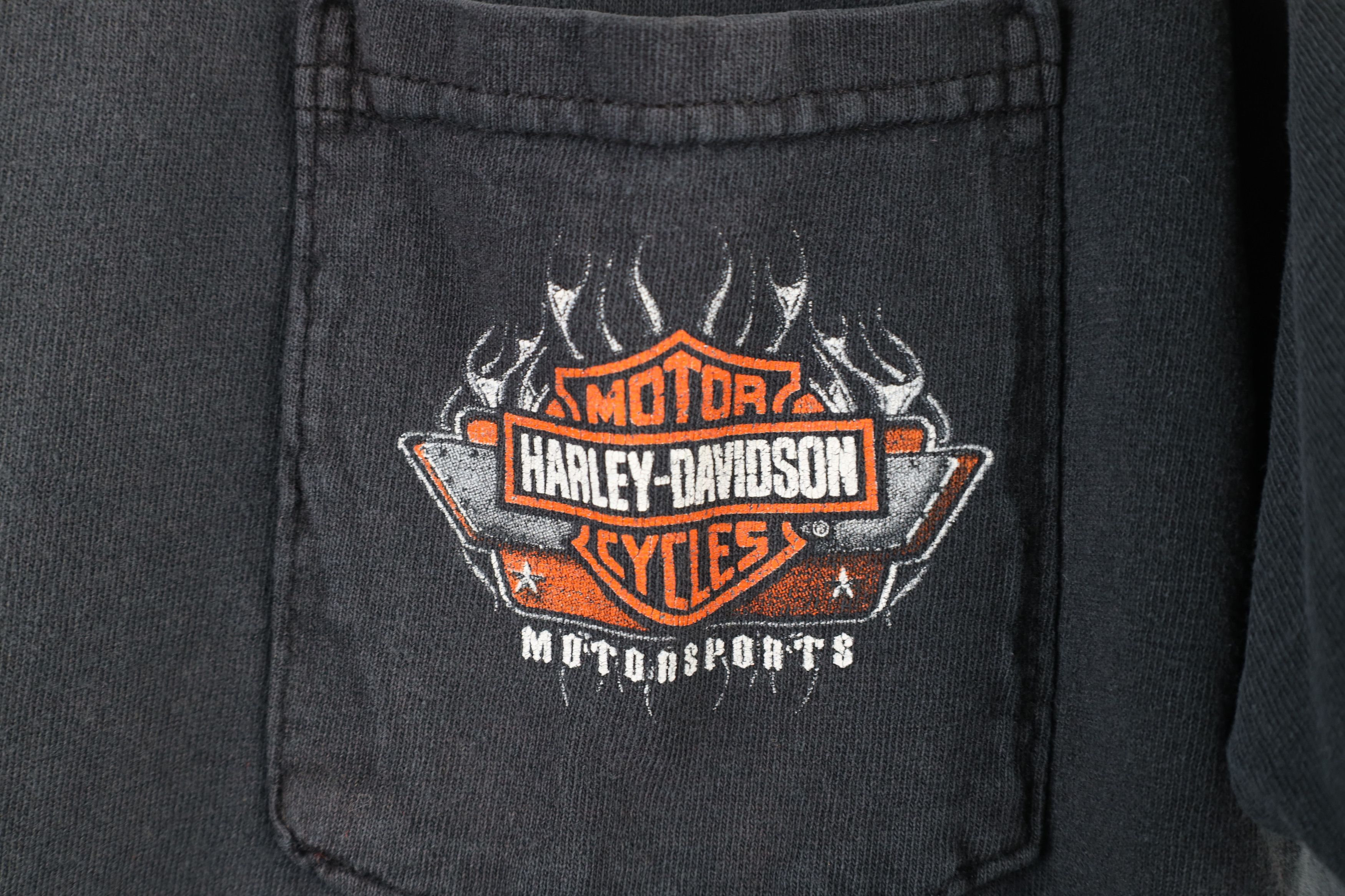 Harley Davidson × Vintage Vintage Y2K 2004 Harley Davidson Flames Pocket T-Shirt Size US L / EU 52-54 / 3 - 4 Thumbnail