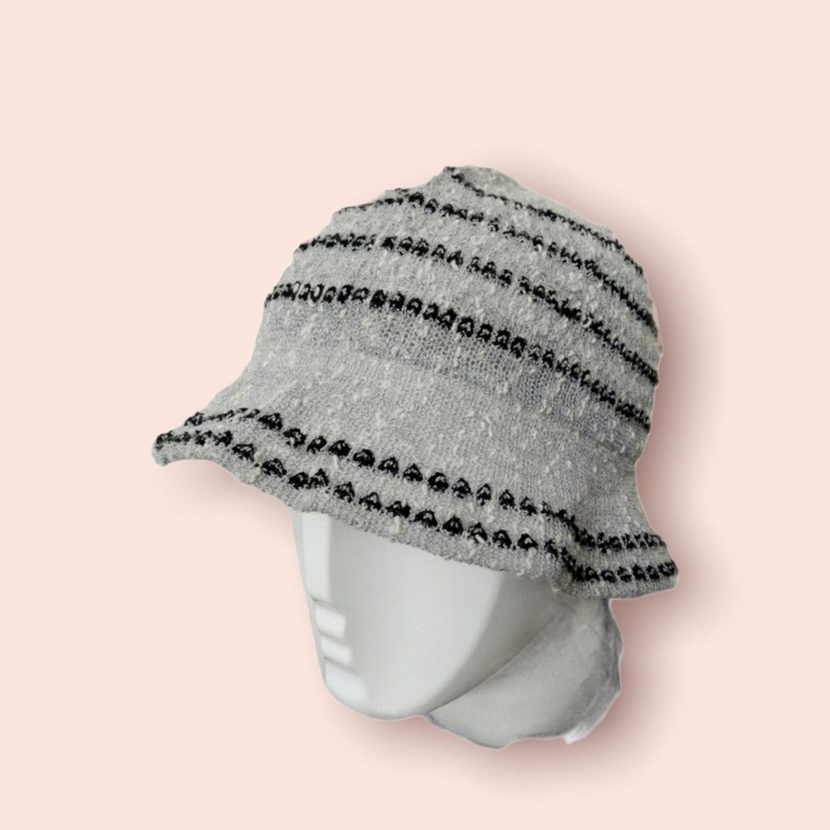Japanese Brand × Other RARE DESIGN MESSY CROCHET KNITTED ROUND BUCKET HAT Size ONE SIZE - 3 Thumbnail