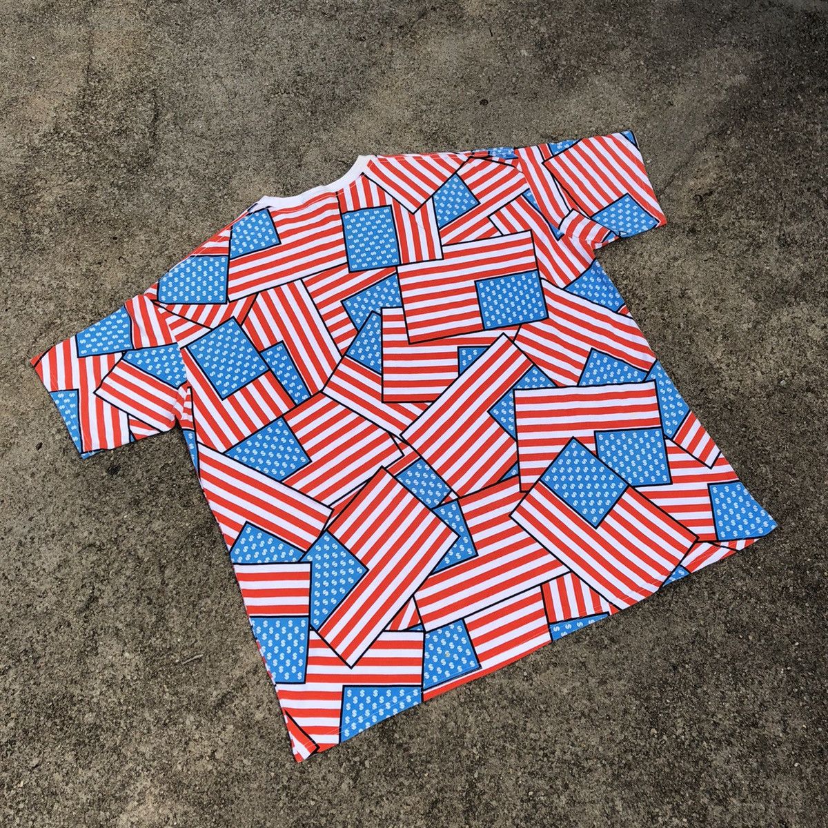 Japanese Brand × Joyrich × Vintage Rare Vintage Japanese Brand Joyrich USA Flag Dollar AOP Tee Size US XXL / EU 58 / 5 - 4 Thumbnail