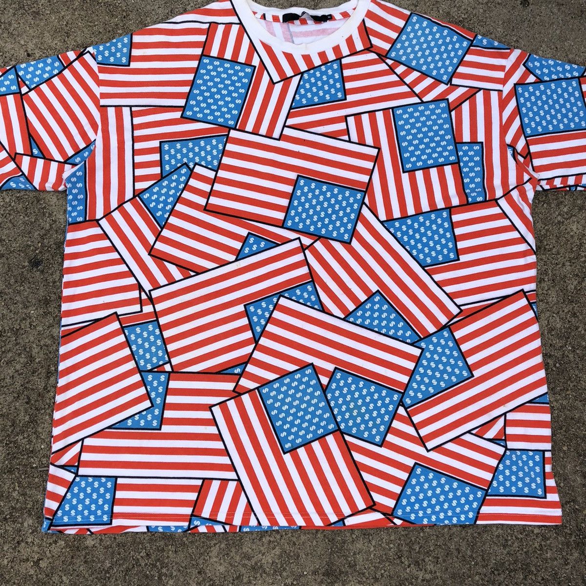 Japanese Brand × Joyrich × Vintage Rare Vintage Japanese Brand Joyrich USA Flag Dollar AOP Tee Size US XXL / EU 58 / 5 - 3 Thumbnail