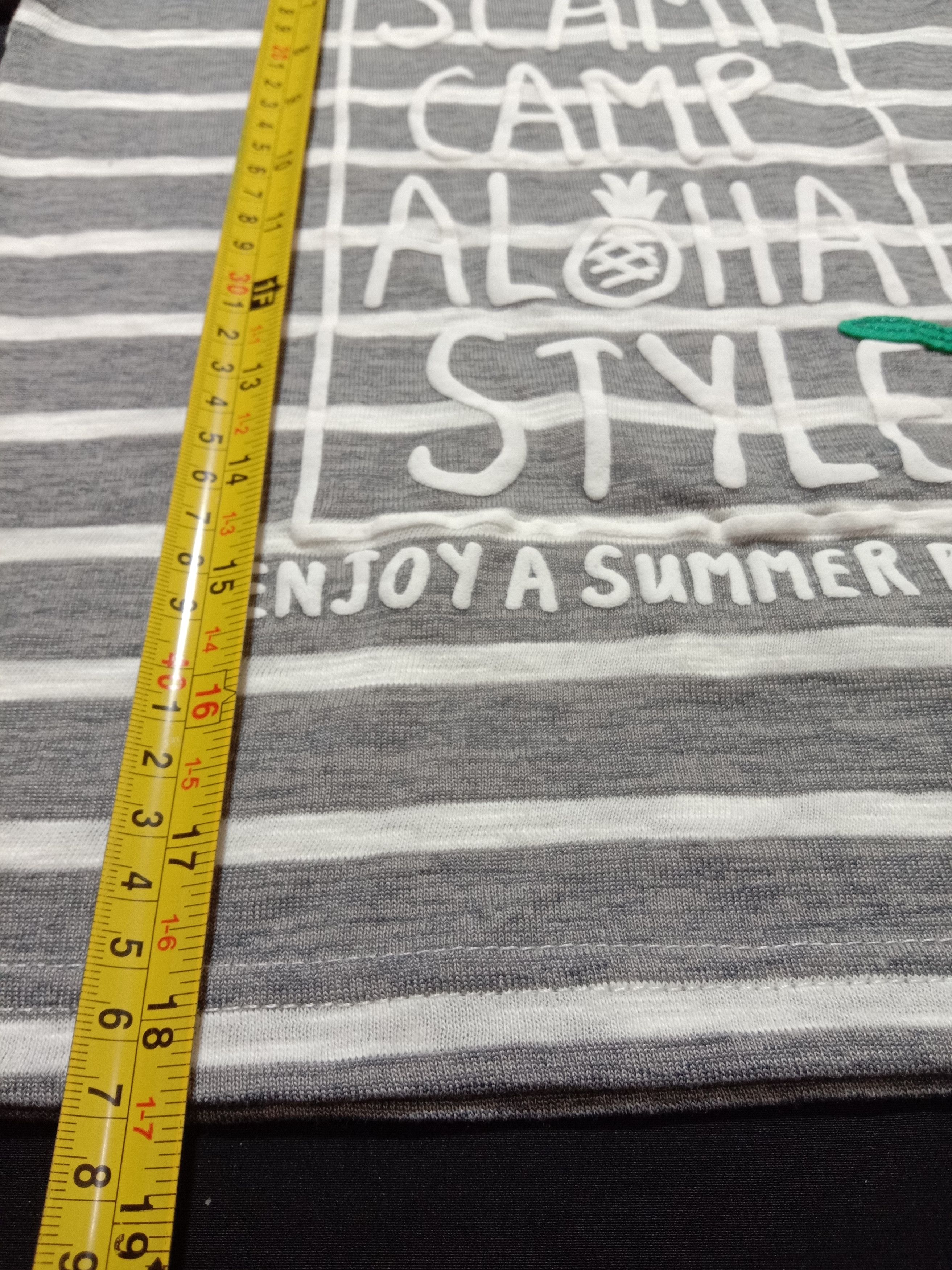 Band Tees Scamp Camp Aloha Shirt Hawaii Gray Stripes Tee Kid/Girl/Boy Size XXS / US 00 / IT 34 - 5 Thumbnail
