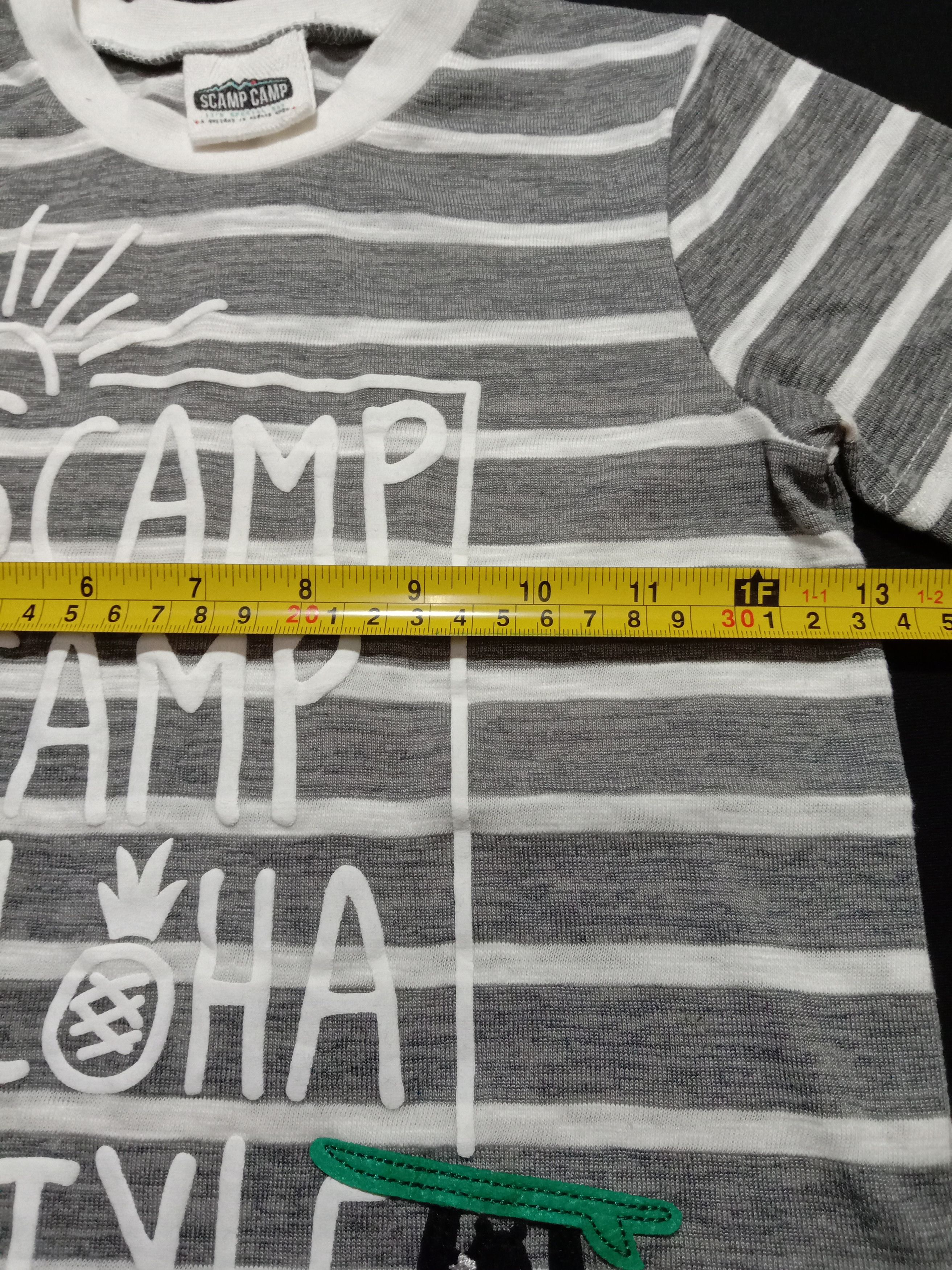 Band Tees Scamp Camp Aloha Shirt Hawaii Gray Stripes Tee Kid/Girl/Boy Size XXS / US 00 / IT 34 - 3 Thumbnail