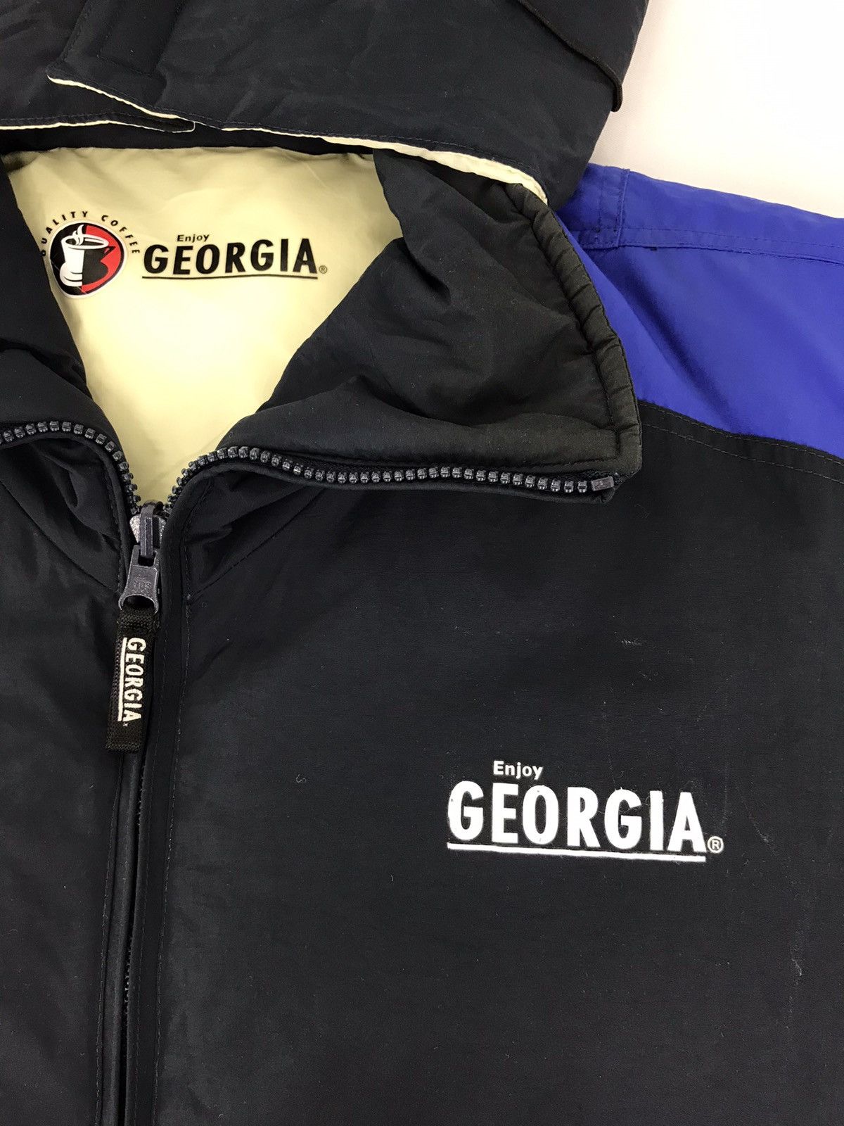 Vintage Enjoy Georgia Puffer Quilted Jacket Hoodies Size US L / EU 52-54 / 3 - 2 Thumbnail
