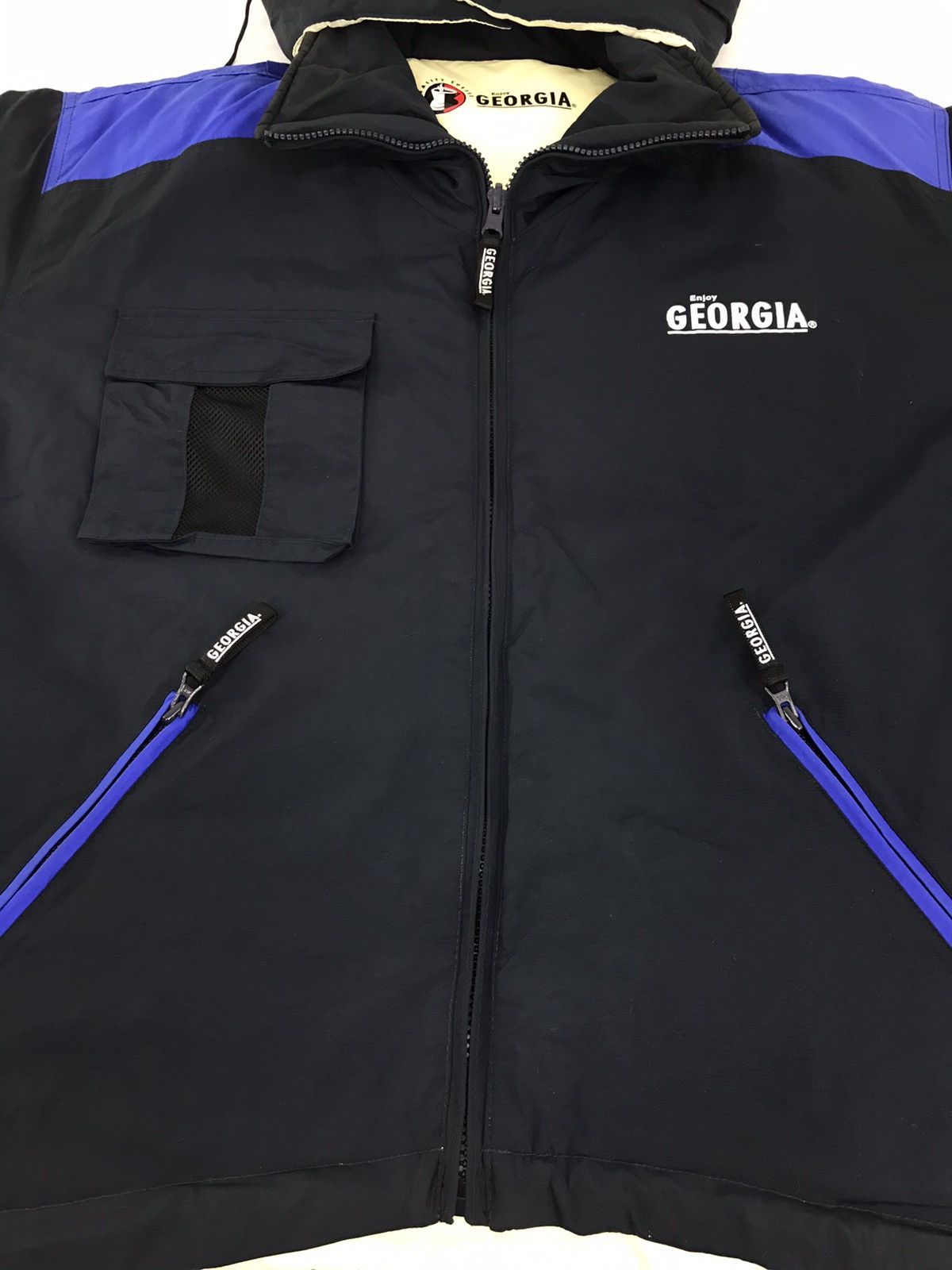 Vintage Enjoy Georgia Puffer Quilted Jacket Hoodies Size US L / EU 52-54 / 3 - 3 Thumbnail