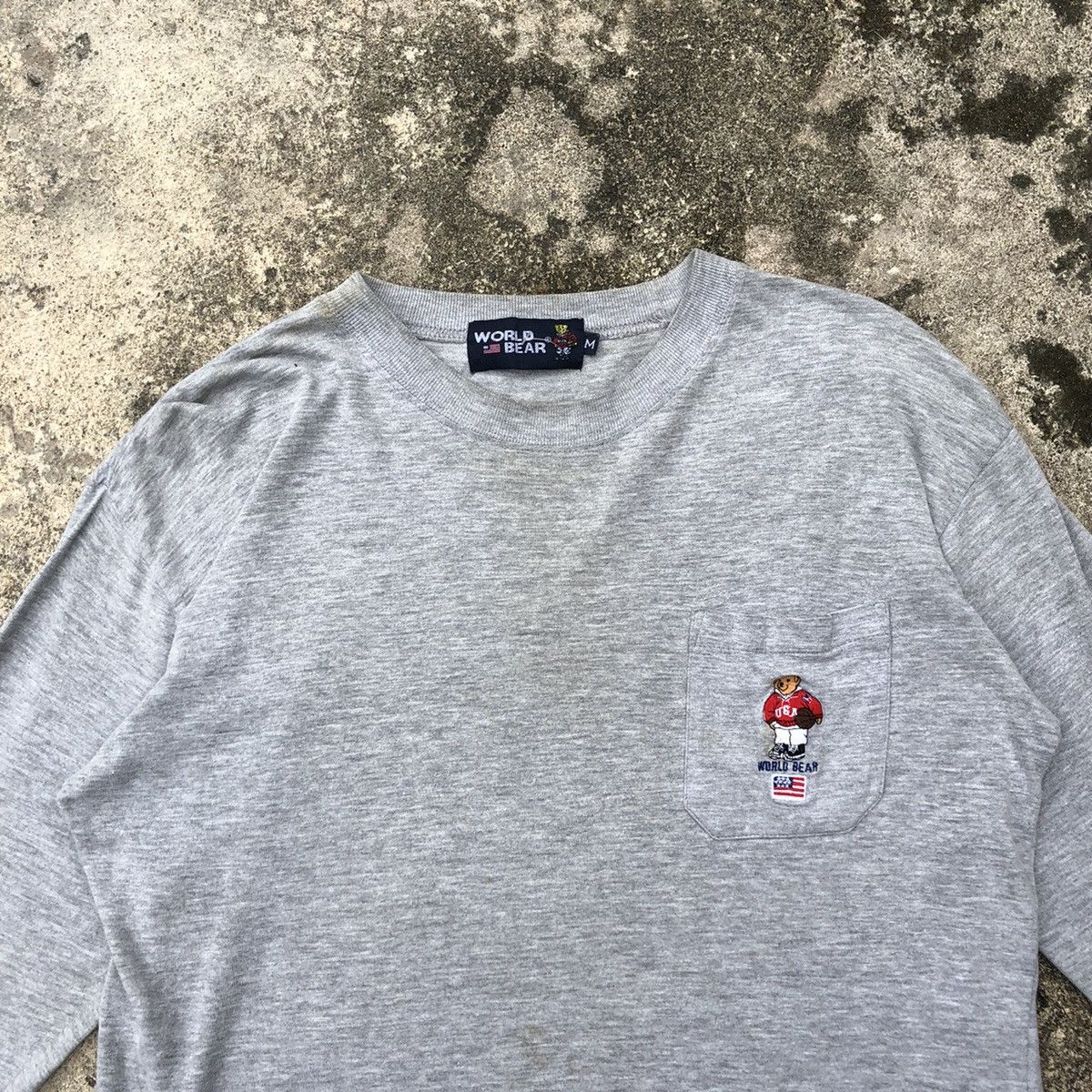 Vintage Rare Vintage World Bear Rip Off Polo Bear Single Pocket Tee Size US S / EU 44-46 / 1 - 2 Thumbnail