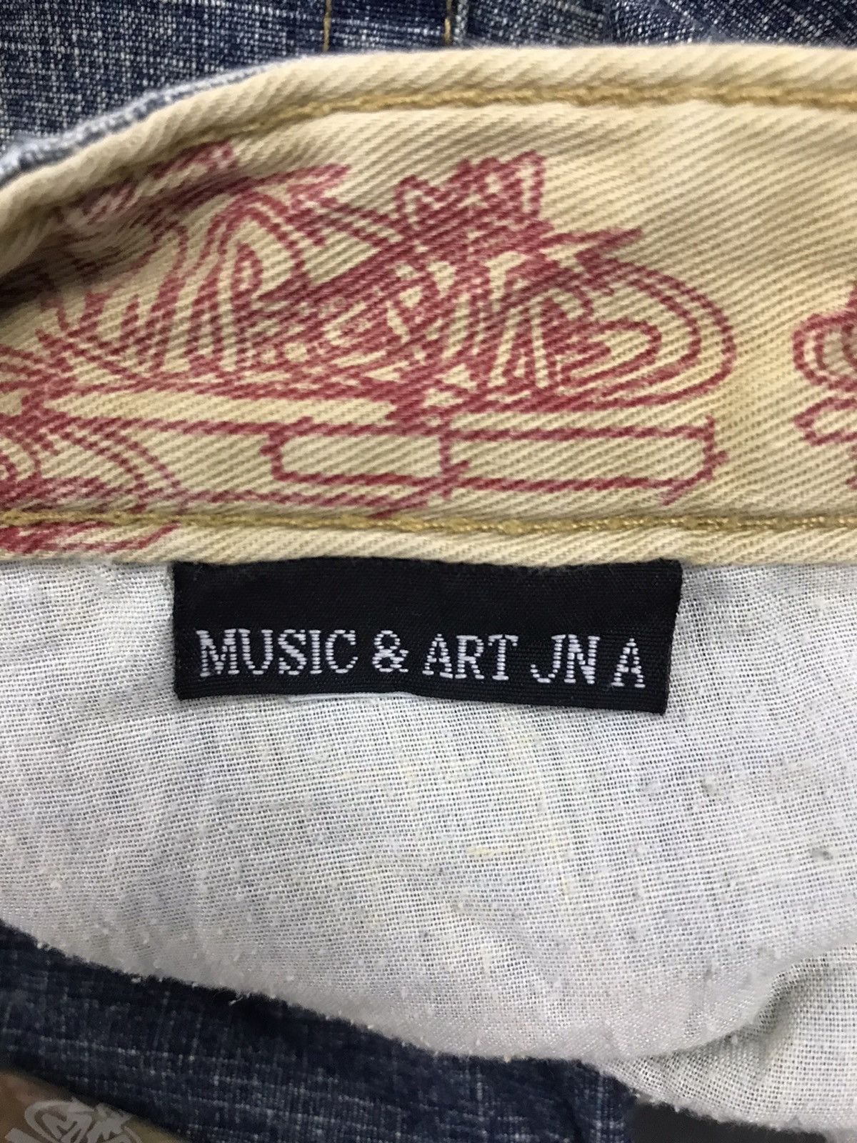 Japanese Brand Vintage PNB Nation Music and Art Printed Denim Jeans Size US 37 - 3 Thumbnail