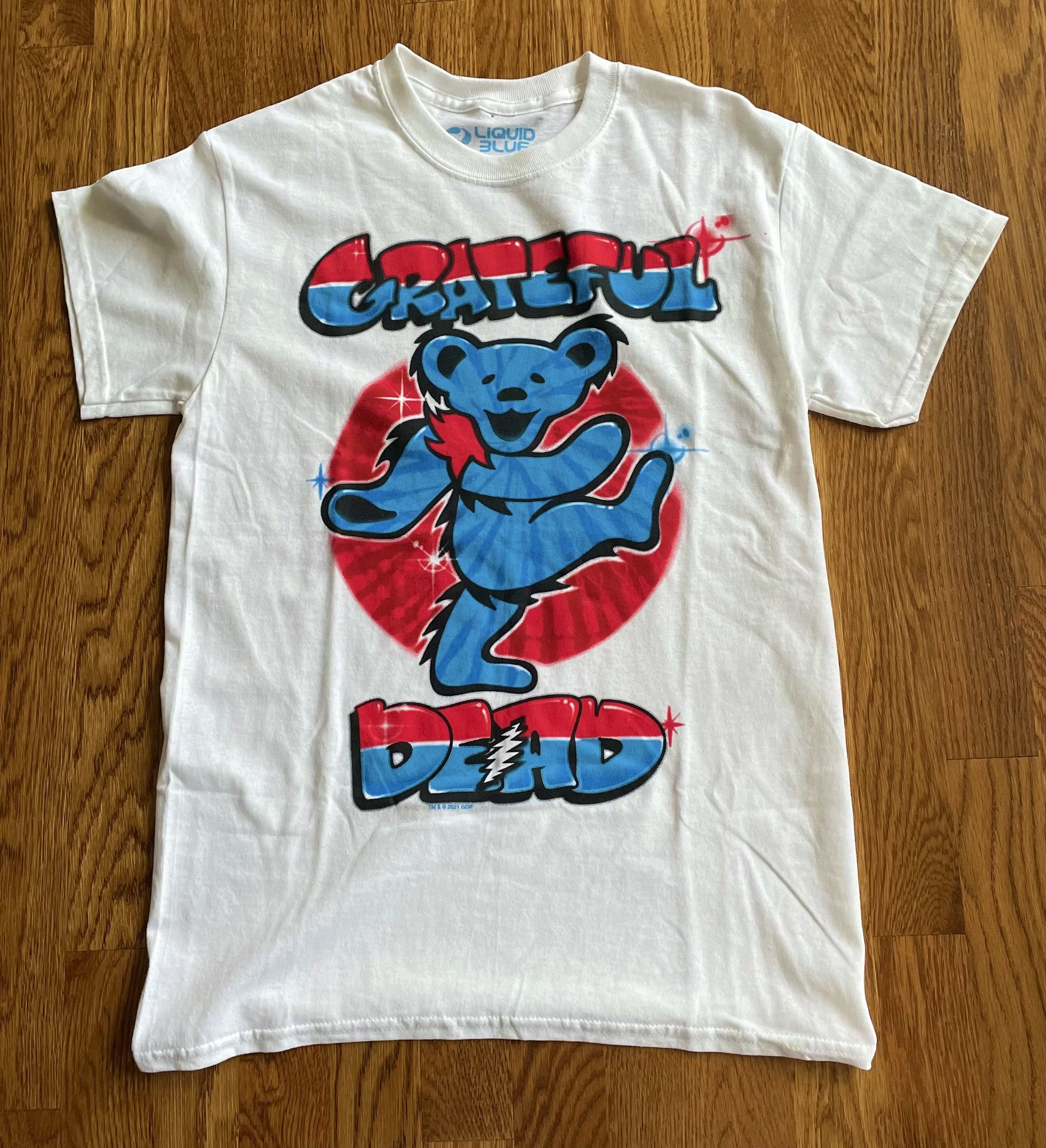 Grateful Dead × Liquid Blue Large White Red USA Flag Tie Dye Bears Band Tour Tee Shirt Size US L / EU 52-54 / 3 - 1 Thumbnail