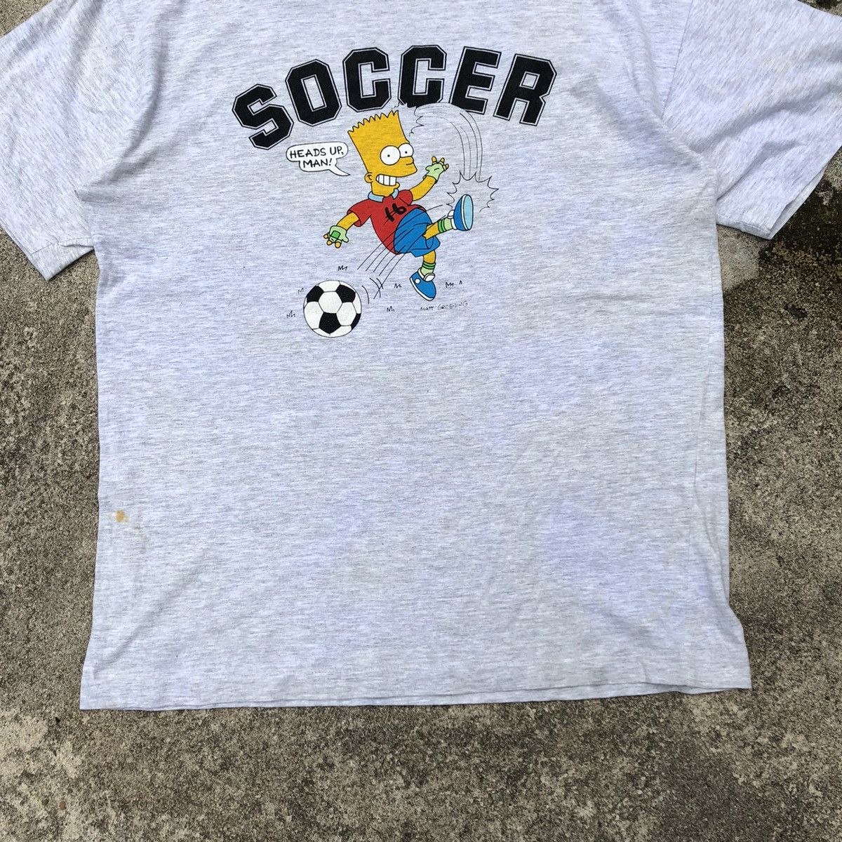 The Simpsons × Vintage Rare Vintage 90s The Simpsons Soccer Art By Matt Grogning Size US L / EU 52-54 / 3 - 3 Thumbnail