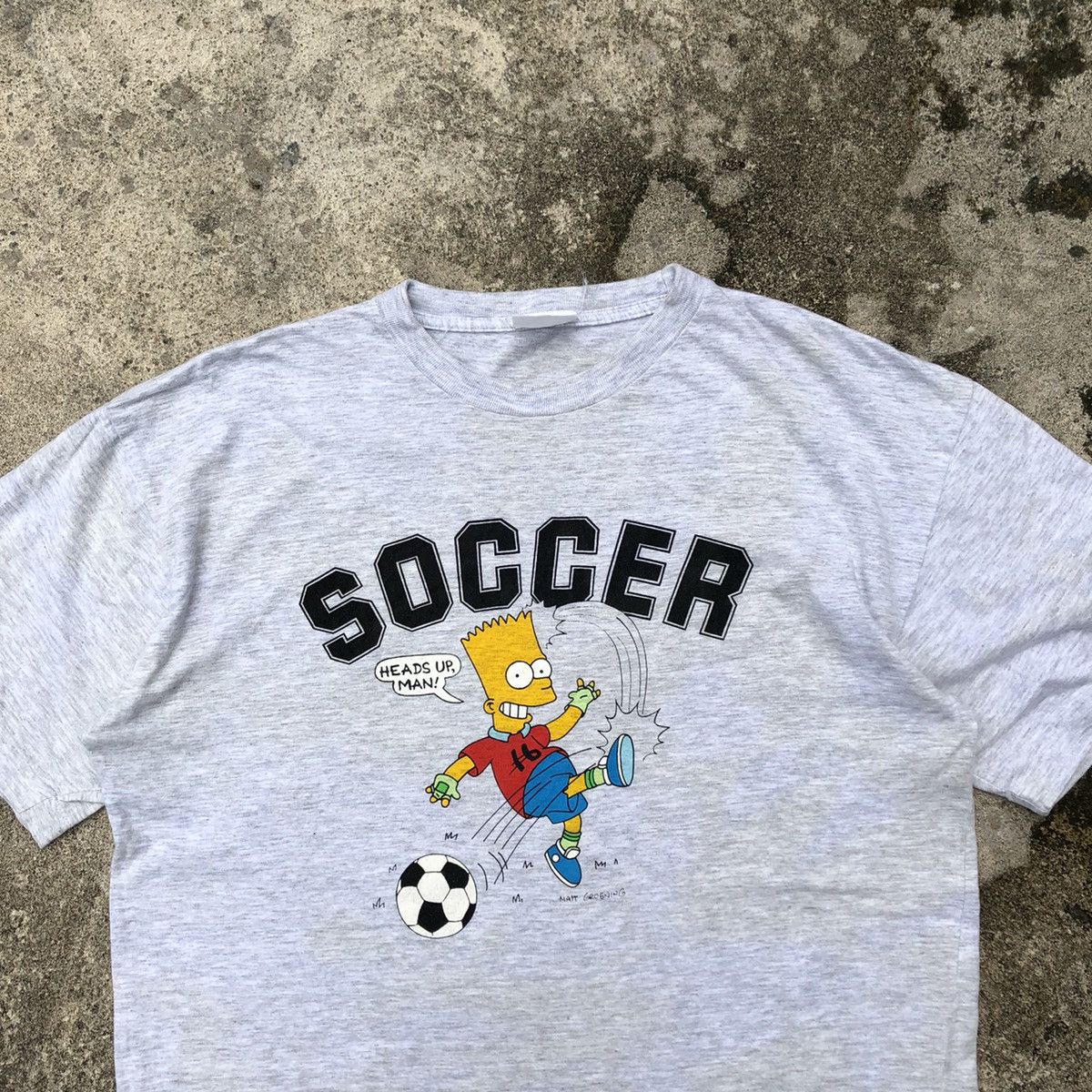 The Simpsons × Vintage Rare Vintage 90s The Simpsons Soccer Art By Matt Grogning Size US L / EU 52-54 / 3 - 2 Thumbnail