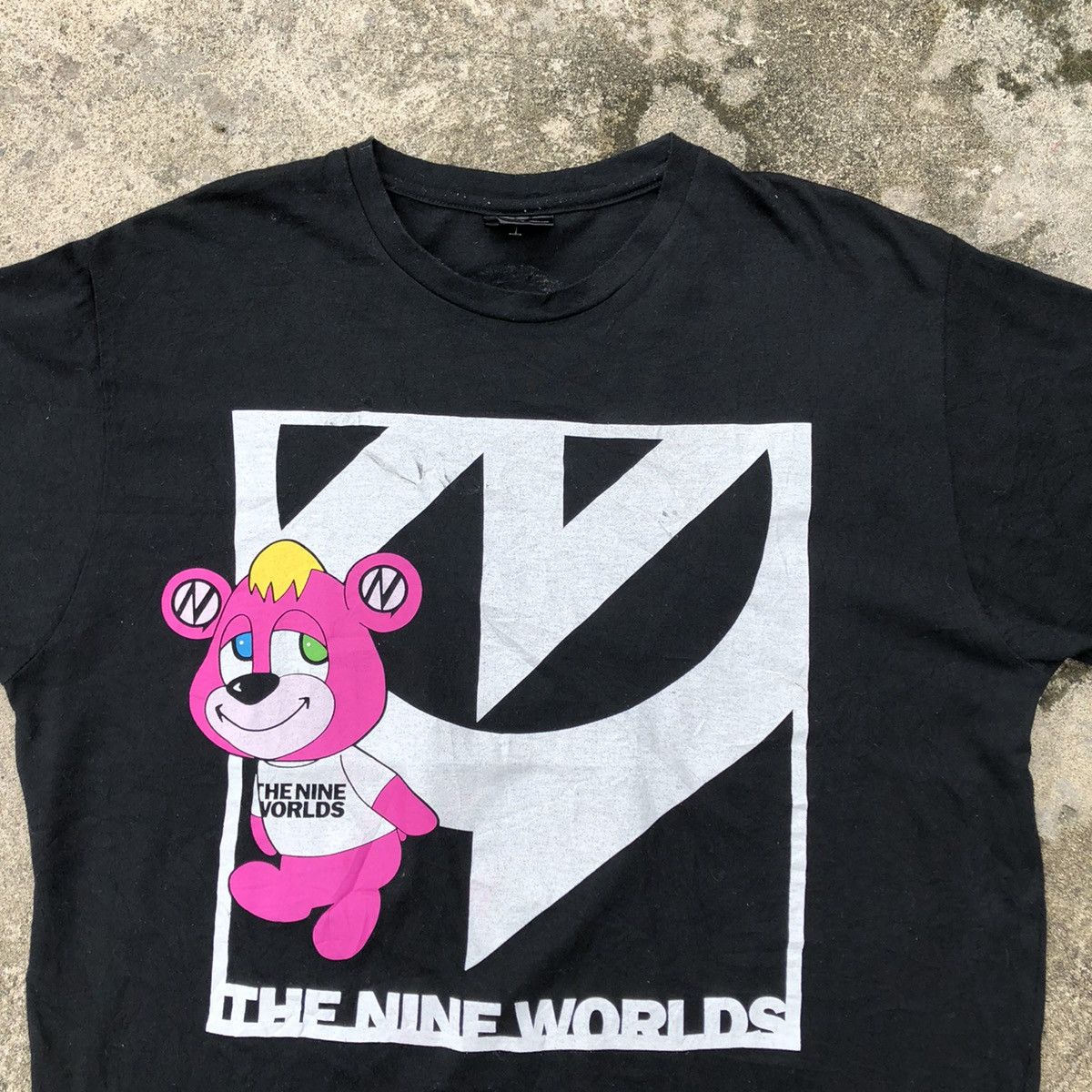 Japanese Brand × Other × Vintage Rare The Nine World Big Logo Teddy Bear Big Print Tee Size US L / EU 52-54 / 3 - 2 Thumbnail