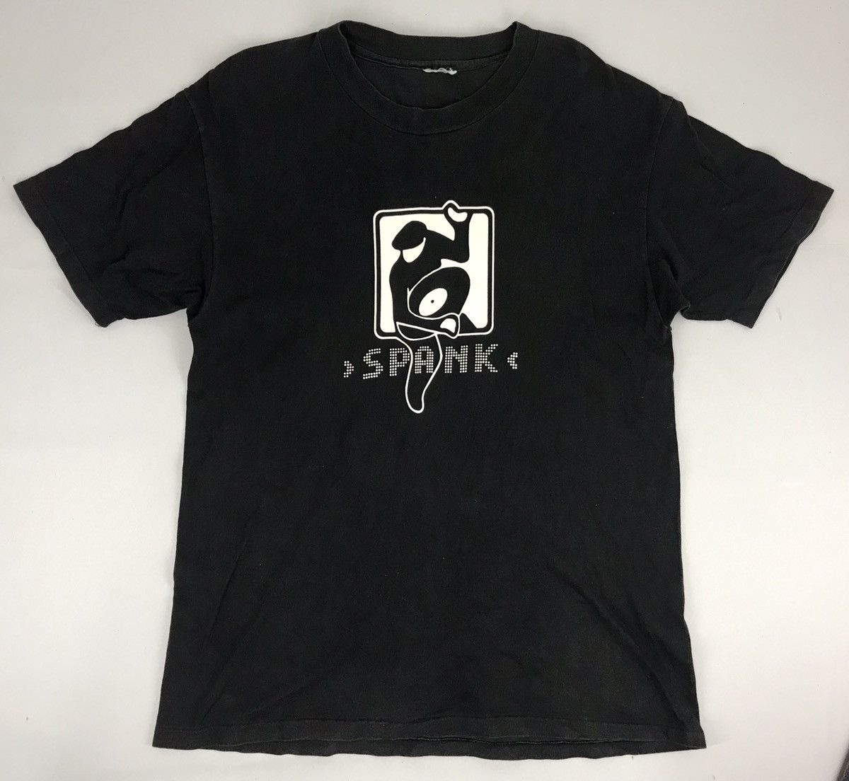 Vintage Spank DJ Logo Spell Out Streetwear