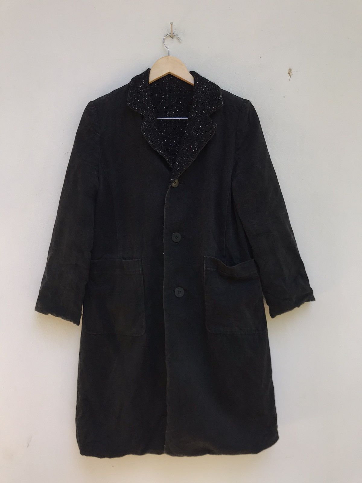 Yohji Yamamoto Iwish by Yohji Yamamoto Reversible Polka dot Wool Coat Size S / US 4 / IT 40 - 12 Thumbnail