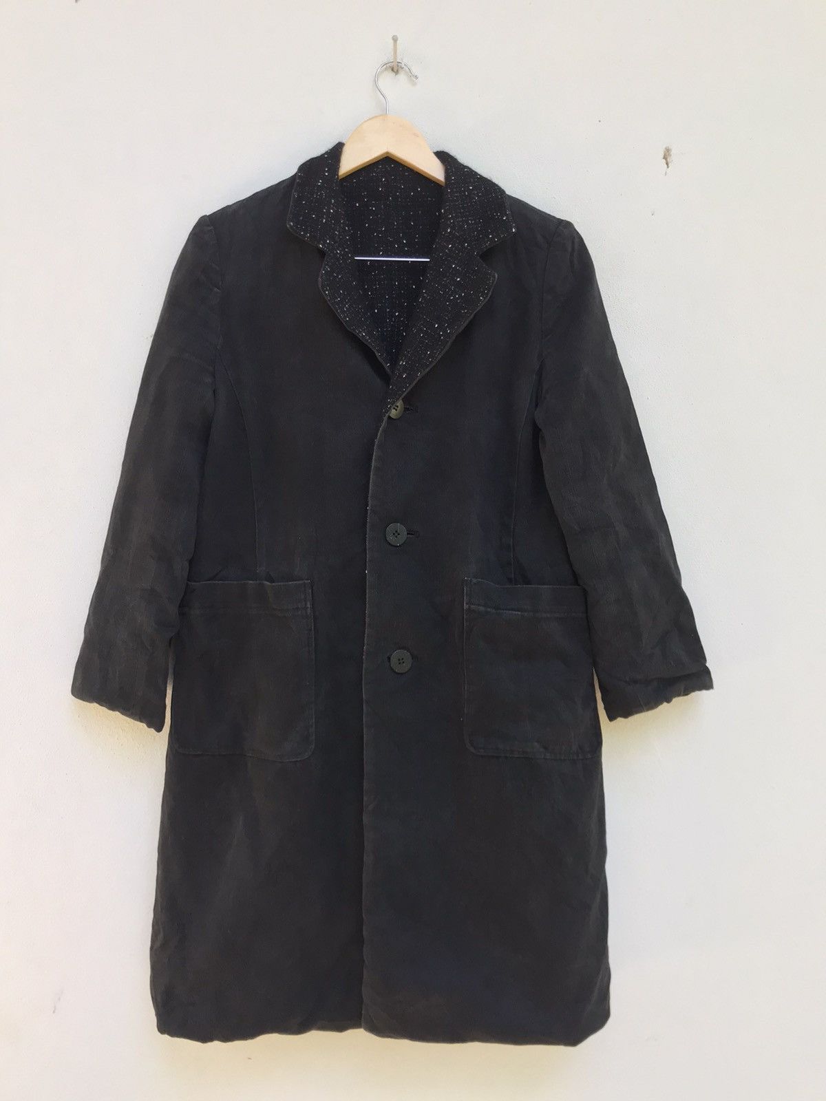 Yohji Yamamoto Iwish by Yohji Yamamoto Reversible Polka dot Wool Coat Size S / US 4 / IT 40 - 9 Thumbnail