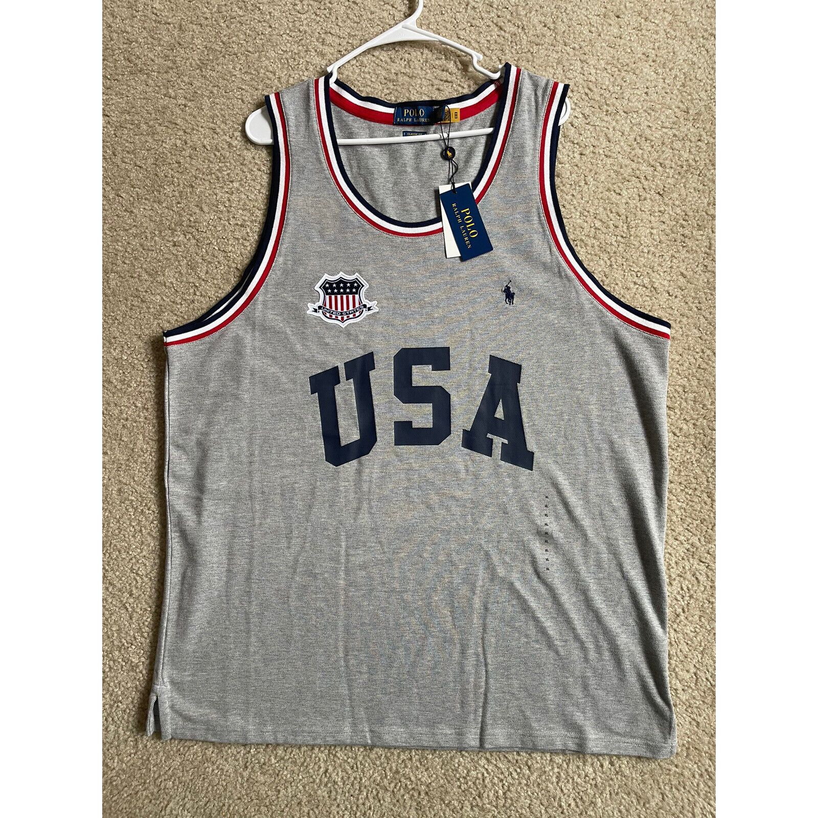 New Polo Ralph Lauren USA WORLD CUP Classic Fit Mesh Knit Tank Top selling Mens XL