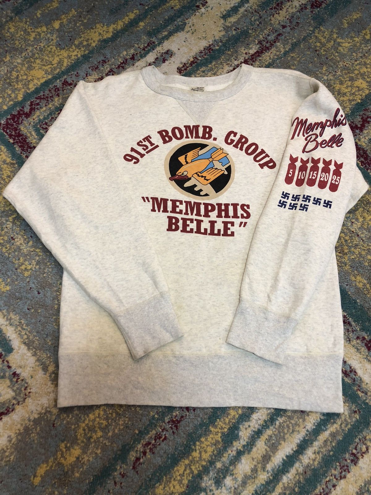 Buzz Rickson's Memphis Belle Air Force 91st Nazi Sweatshirt Size US L / EU 52-54 / 3 - 8 Thumbnail