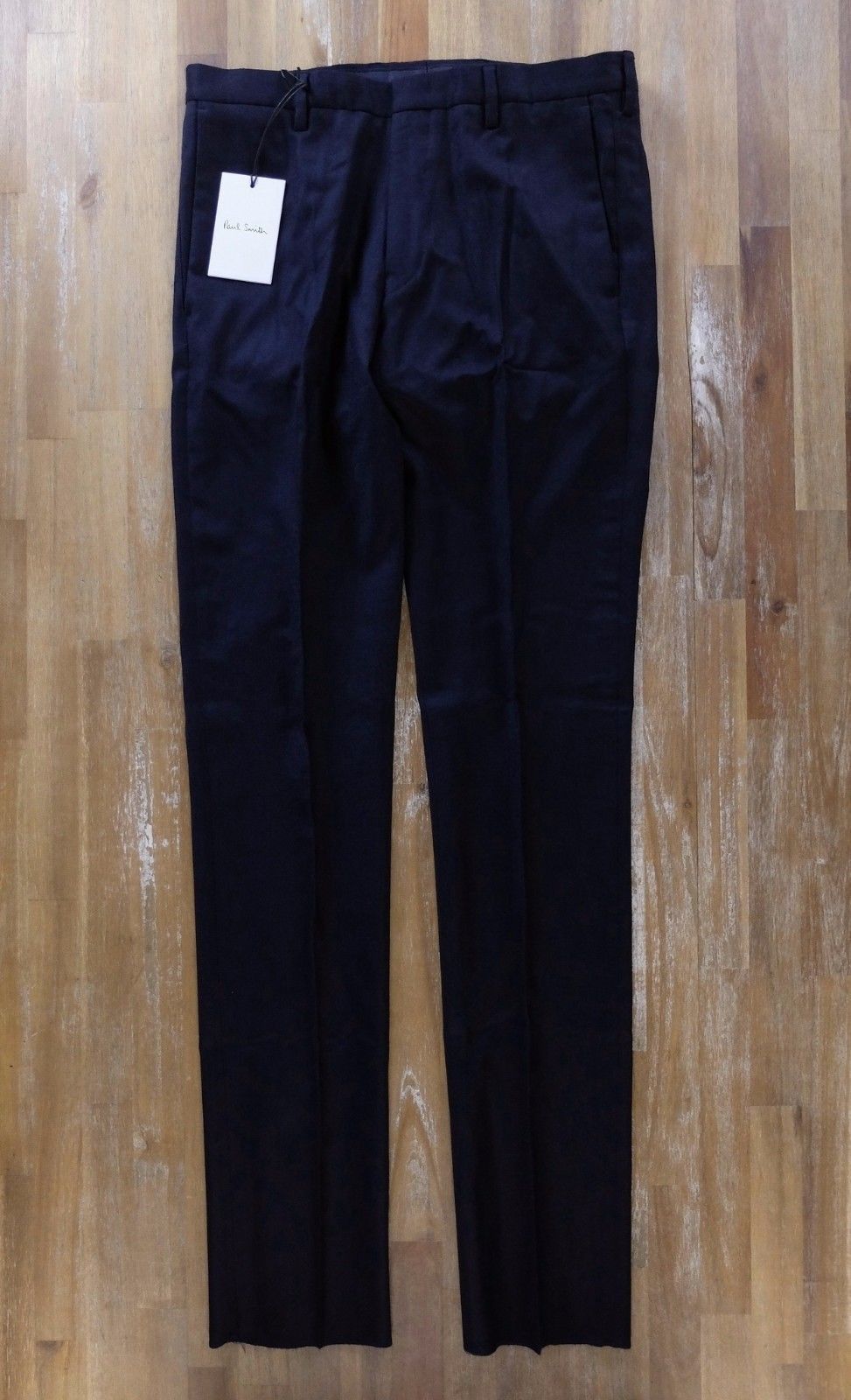 image of Paul Smith Slim Fit Navy Blue Flannel Wool Pants Trousers 30, Men's