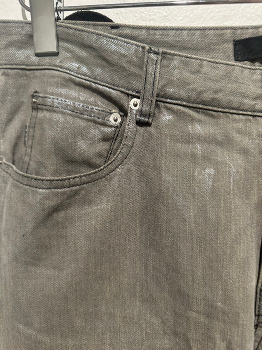 Raf Simons Waxed Metallic Silver Denim Jeans | Grailed