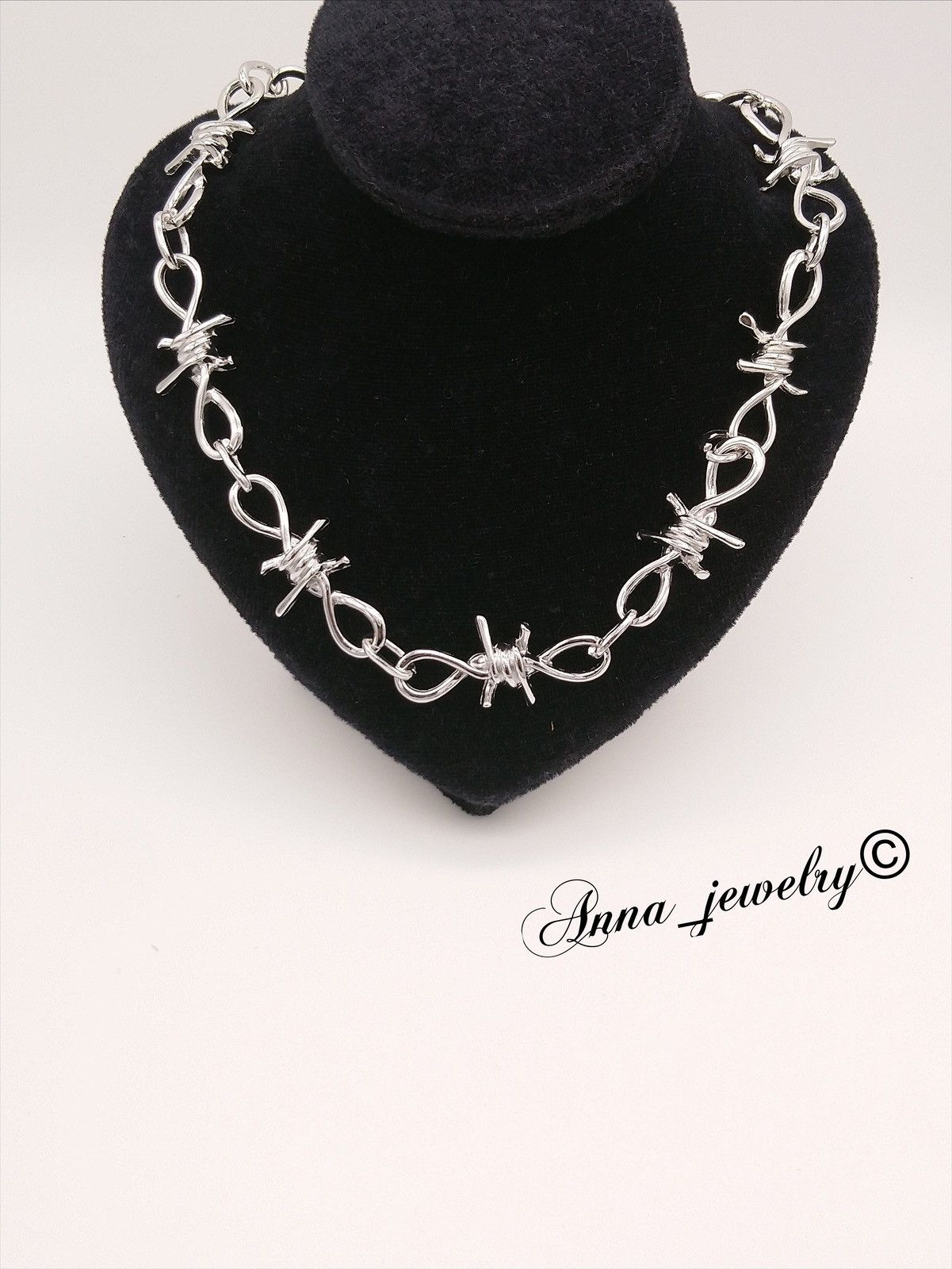 Jewelry Barbed wire thorns punk choker necklace Size ONE SIZE - 1 Thumbnail