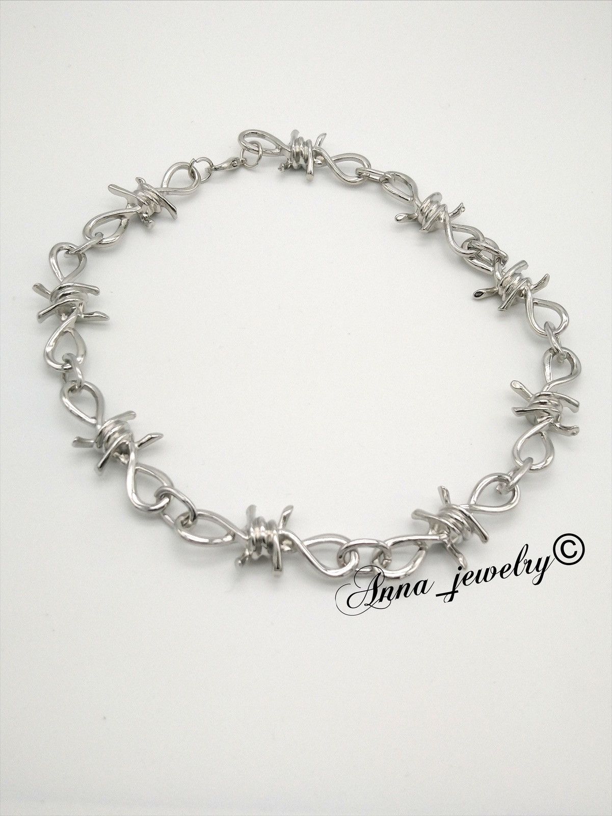 Jewelry Barbed wire thorns punk choker necklace Size ONE SIZE - 2 Thumbnail