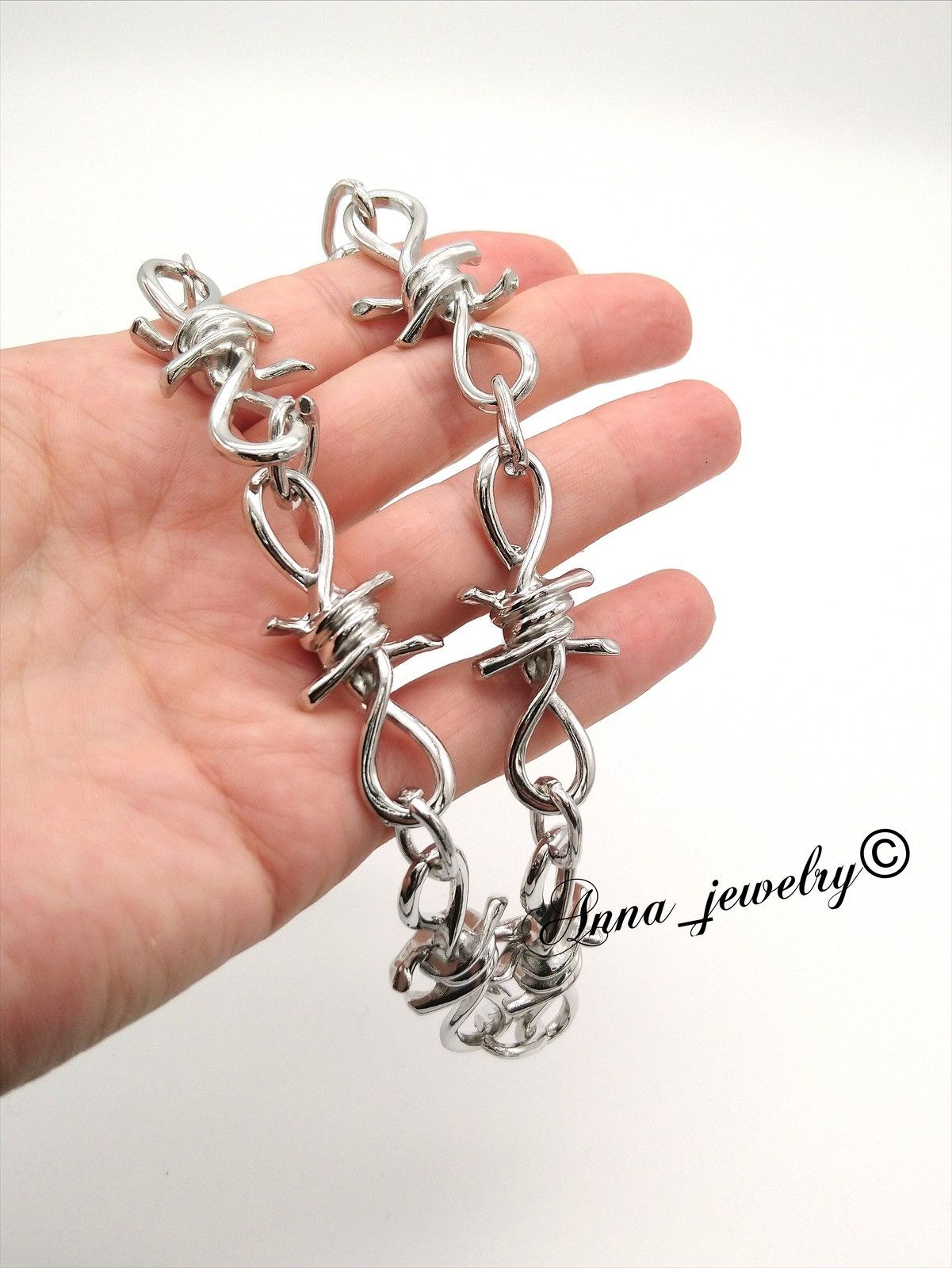 Jewelry Barbed wire thorns punk choker necklace Size ONE SIZE - 3 Thumbnail