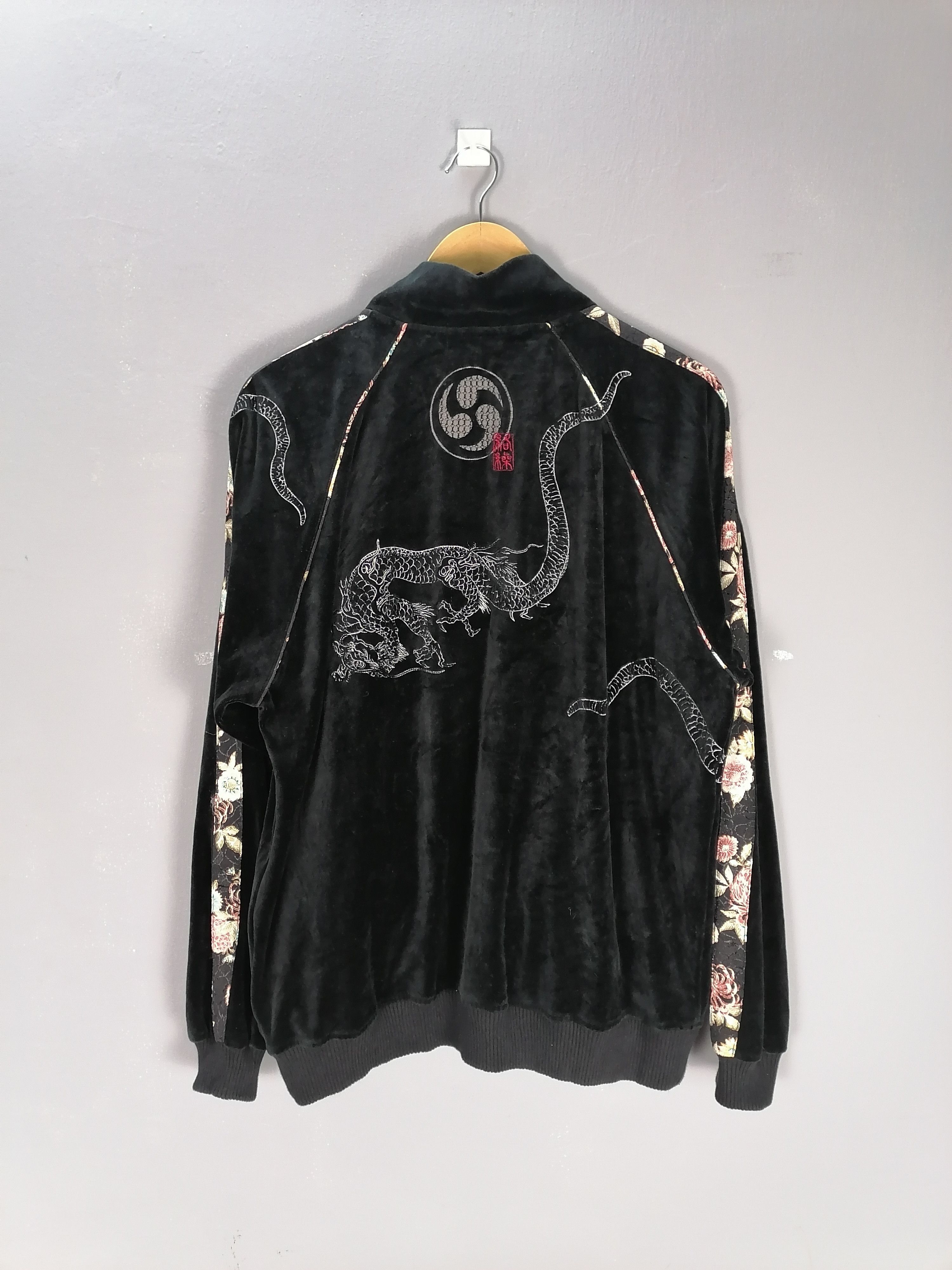 Japanese Brand 🔥Karakuri Generation Dragon Embroidery Velvet Jacket⚡ Size US XL / EU 56 / 4 - 10 Thumbnail