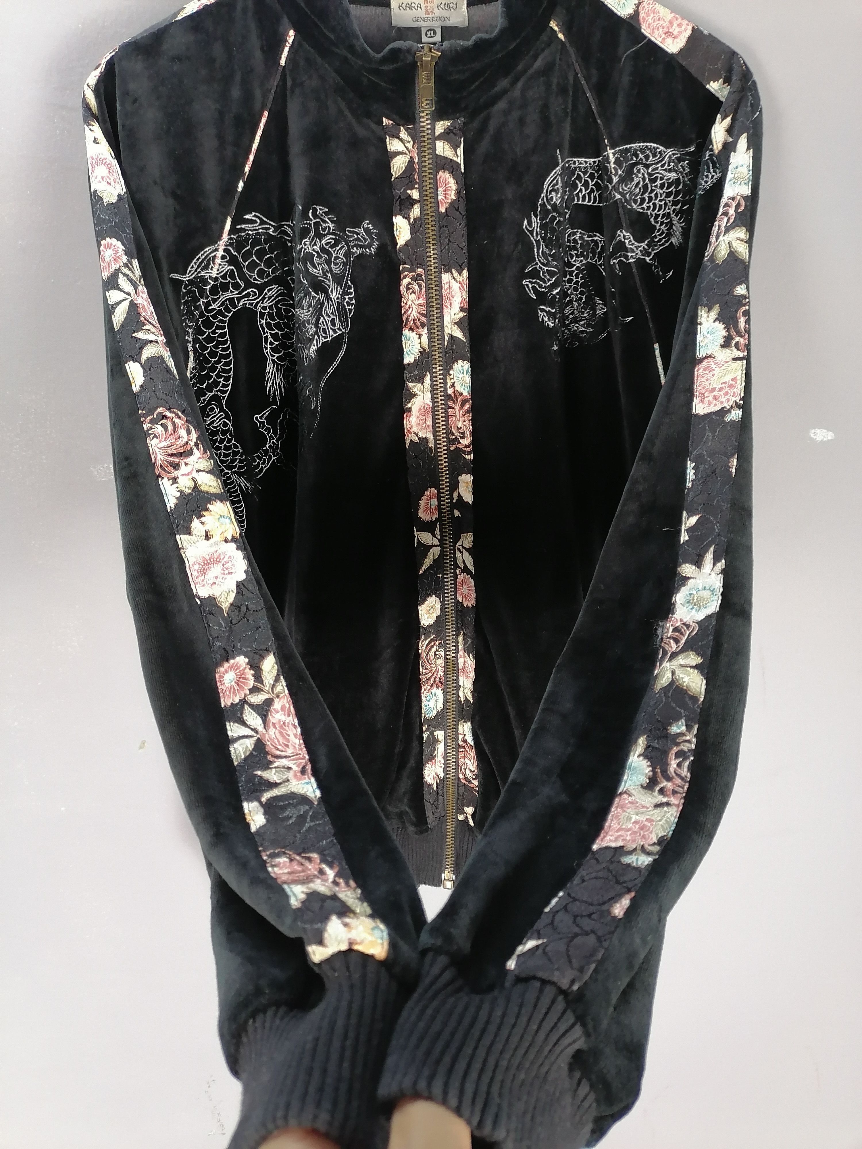 Japanese Brand 🔥Karakuri Generation Dragon Embroidery Velvet Jacket⚡ Size US XL / EU 56 / 4 - 6 Thumbnail