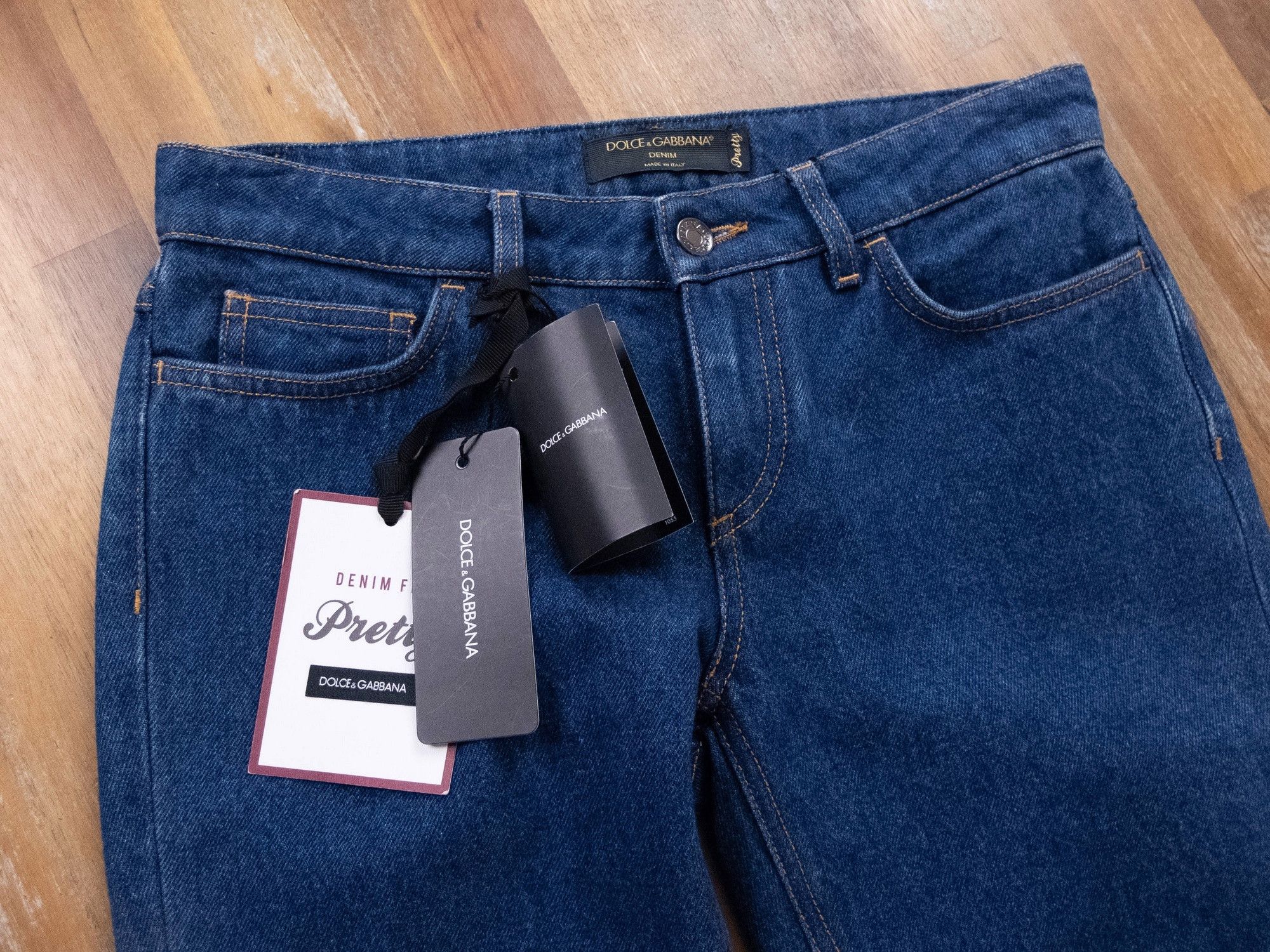 Dolce & Gabbana DOLCE & GABBANA Pretty denim fit blue floral pocket jeans 40 Size 27" / US 4 / IT 40 - 2 Thumbnail