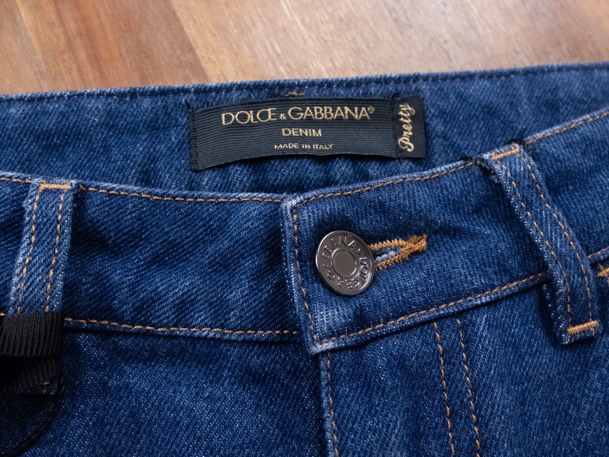 Dolce & Gabbana DOLCE & GABBANA Pretty denim fit blue floral pocket jeans 40 Size 27" / US 4 / IT 40 - 5 Thumbnail