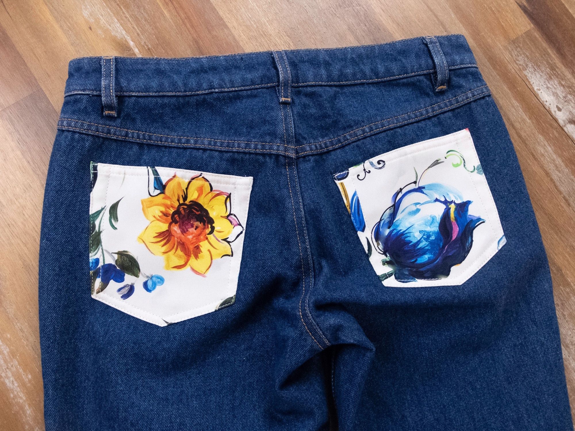 Dolce & Gabbana DOLCE & GABBANA Pretty denim fit blue floral pocket jeans 40 Size 27" / US 4 / IT 40 - 9 Thumbnail