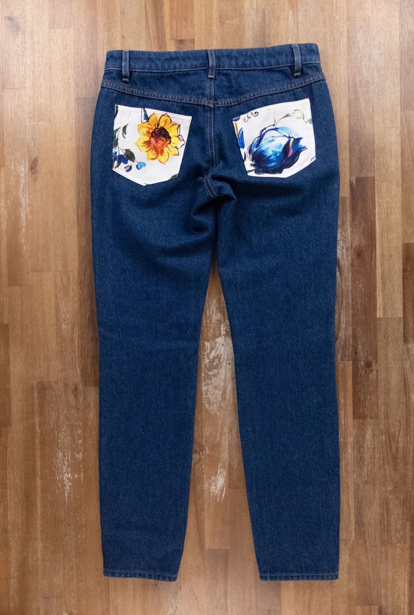 Dolce & Gabbana DOLCE & GABBANA Pretty denim fit blue floral pocket jeans 40 Size 27" / US 4 / IT 40 - 8 Thumbnail