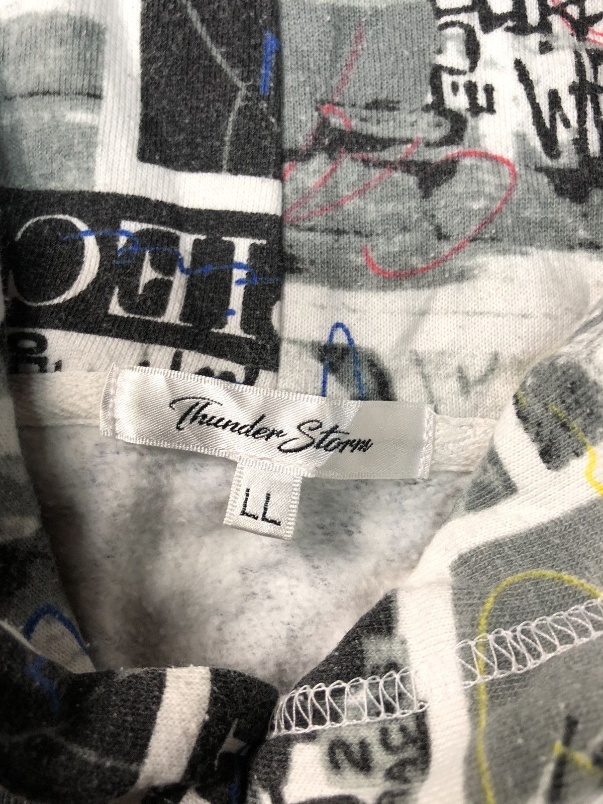 Japanese Brand THUNDER STORM ALL OVER PRINT STREET WEAR HOODIE Size US L / EU 52-54 / 3 - 5 Thumbnail