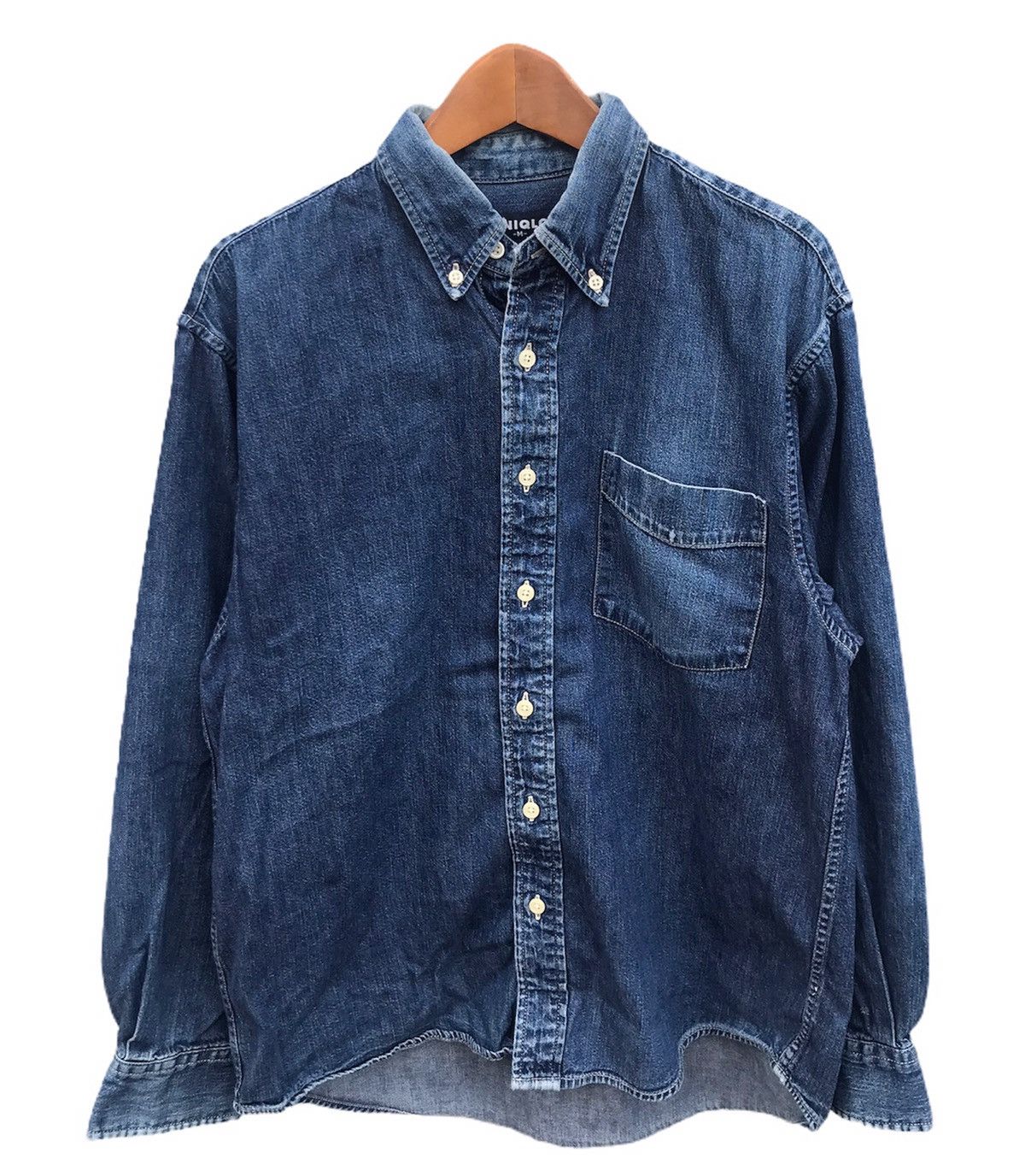 Uniqlo Vintage Uniqlo plain dark blue denim shirts Size US M / EU 48-50 / 2 - 2 Thumbnail