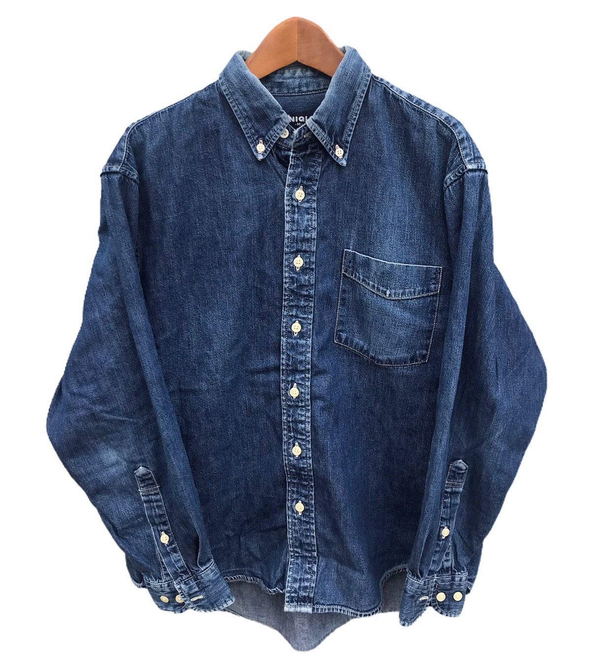 Uniqlo Vintage Uniqlo plain dark blue denim shirts Size US M / EU 48-50 / 2 - 1 Thumbnail