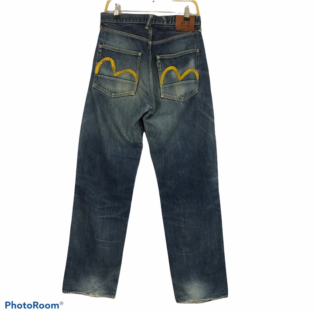 Short Denim Evisu Vintage Imprimé Robot - Taille 36x34/FR42, 100% Coton, Occasion Bon état