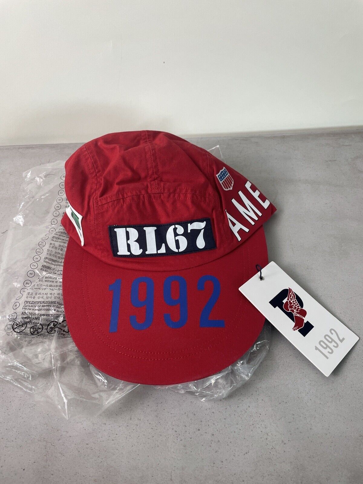 image of Polo Ralph Laurent Stadium Long Bill Red 1992 P-Wing S/m -, Men's