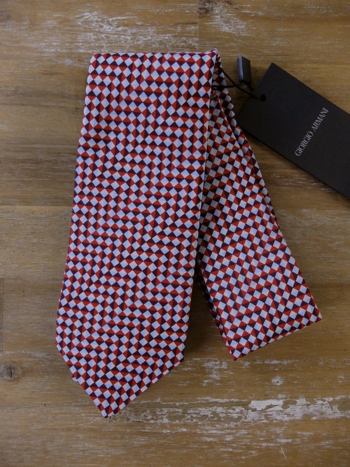 Giorgio Armani GIORGIO ARMANI mainline red geometric diamond motif silk tie Size ONE SIZE - 1 Thumbnail