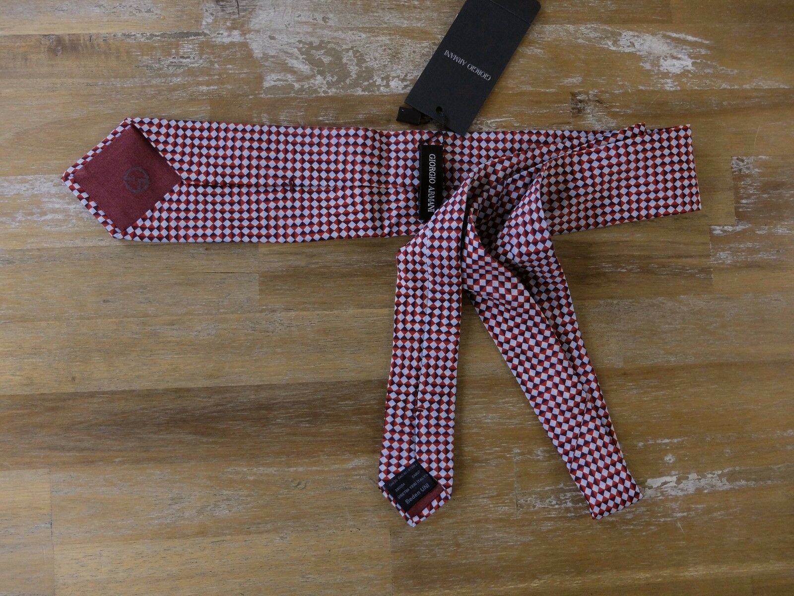 Giorgio Armani GIORGIO ARMANI mainline red geometric diamond motif silk tie Size ONE SIZE - 2 Thumbnail