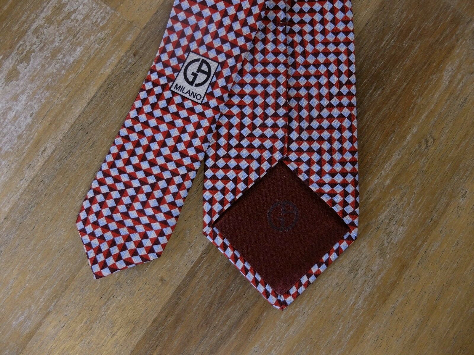 Giorgio Armani GIORGIO ARMANI mainline red geometric diamond motif silk tie Size ONE SIZE - 3 Thumbnail