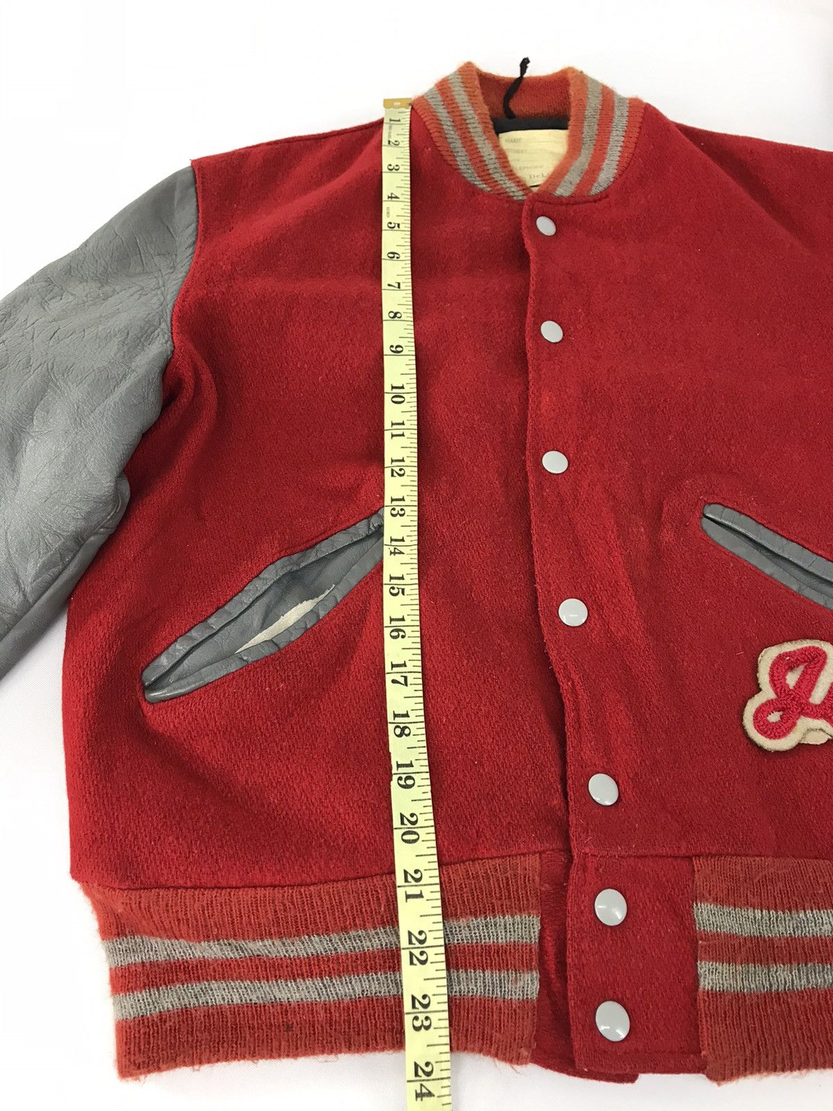 Delong Vintage Varsity Jacket DeLONG Usa Heavy Wool Leather Sleeve Size US M / EU 48-50 / 2 - 10 Thumbnail