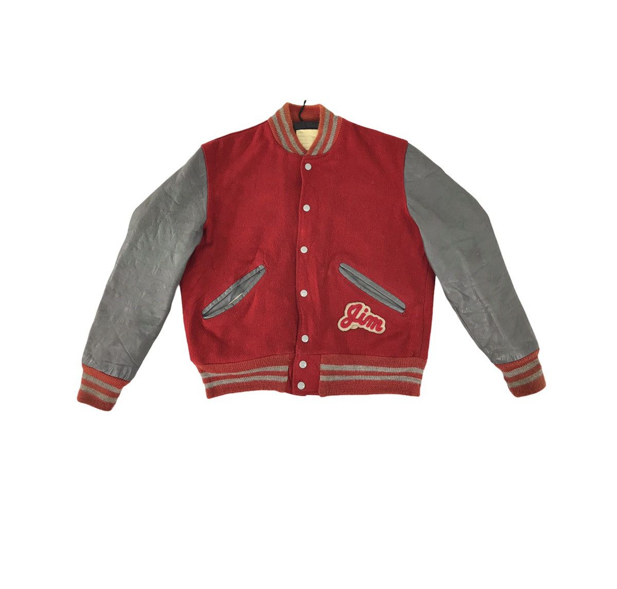 Delong Vintage Varsity Jacket DeLONG Usa Heavy Wool Leather Sleeve Size US M / EU 48-50 / 2 - 2 Thumbnail