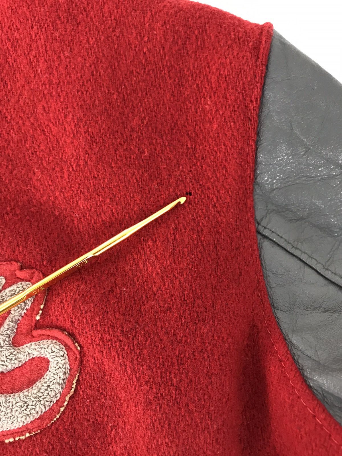 Delong Vintage Varsity Jacket DeLONG Usa Heavy Wool Leather Sleeve Size US M / EU 48-50 / 2 - 14 Thumbnail