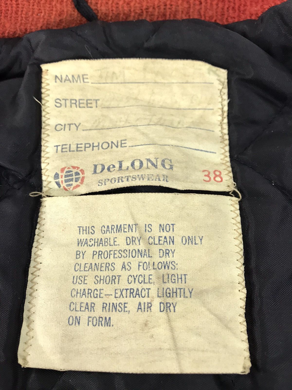Delong Vintage Varsity Jacket DeLONG Usa Heavy Wool Leather Sleeve Size US M / EU 48-50 / 2 - 7 Thumbnail