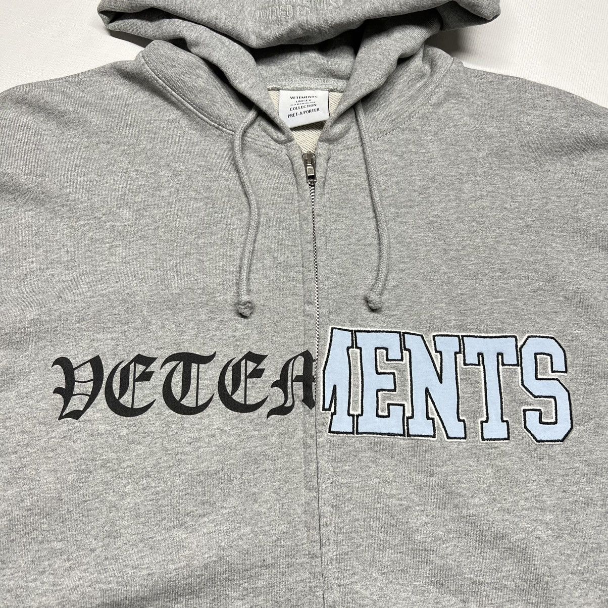 Vetements Vetements Grey Vertical Cut Up Logo Hoodie