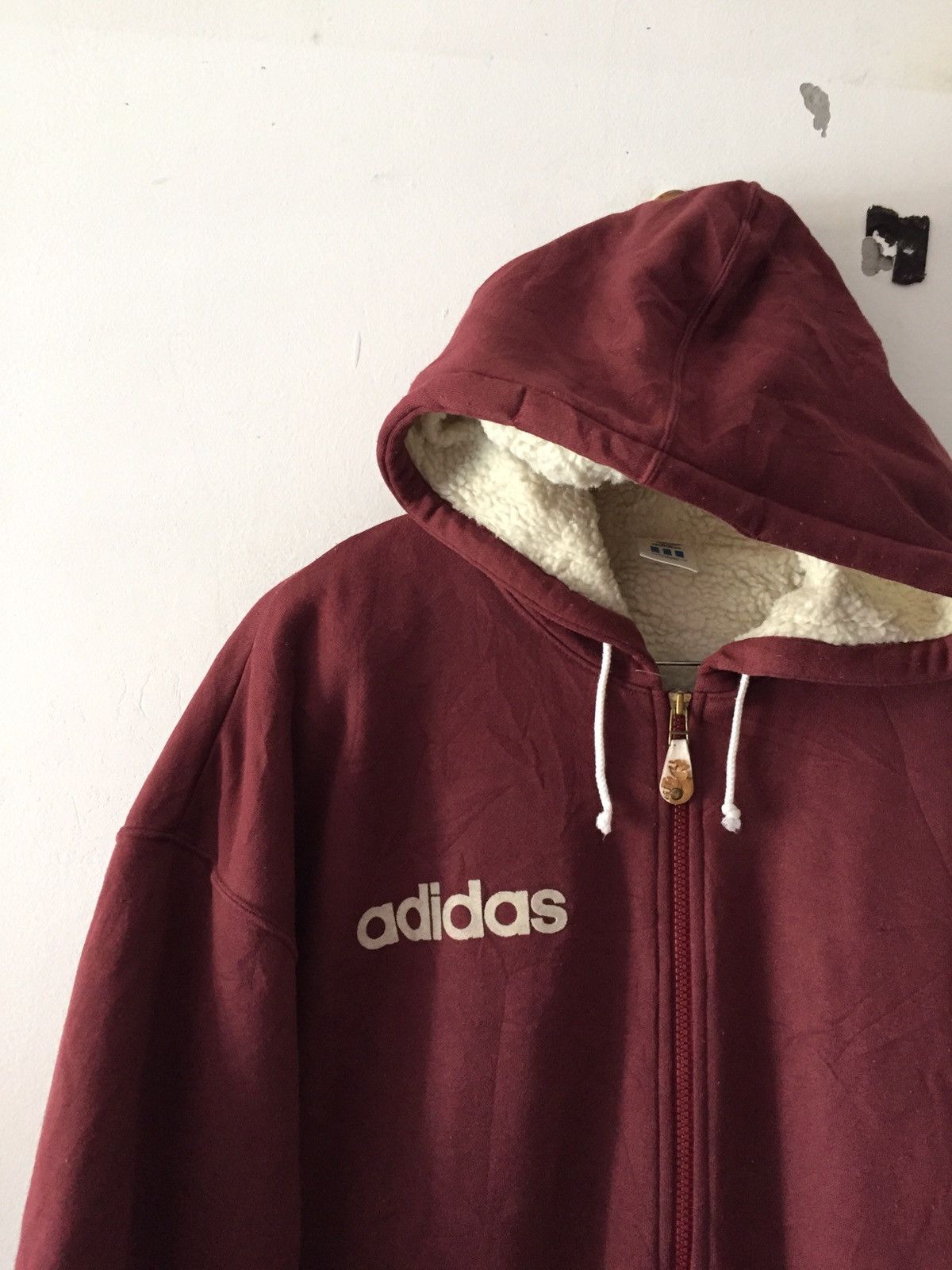 Adidas × Vintage Vintage Jacket Hoodie big logo Sherpa linning by Adidas Size US XL / EU 56 / 4 - 2 Thumbnail