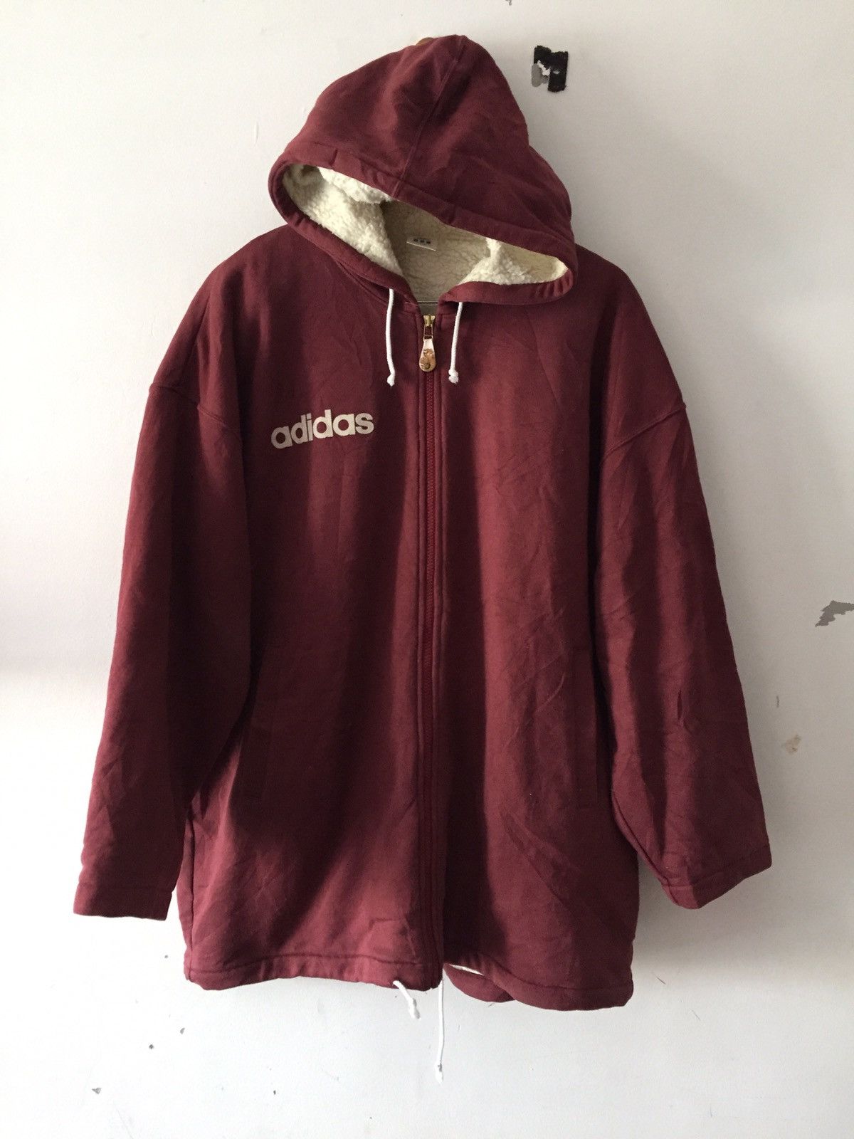 Adidas × Vintage Vintage Jacket Hoodie big logo Sherpa linning by Adidas Size US XL / EU 56 / 4 - 3 Thumbnail