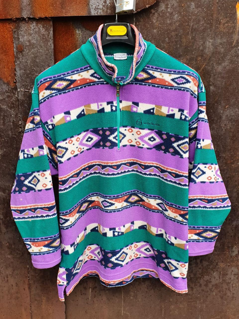 Sergio Tacchini × Vintage Vintage Sergio Tacchini Aztec Navajo Fleece Pullover Size US XL / EU 56 / 4 - 4 Thumbnail