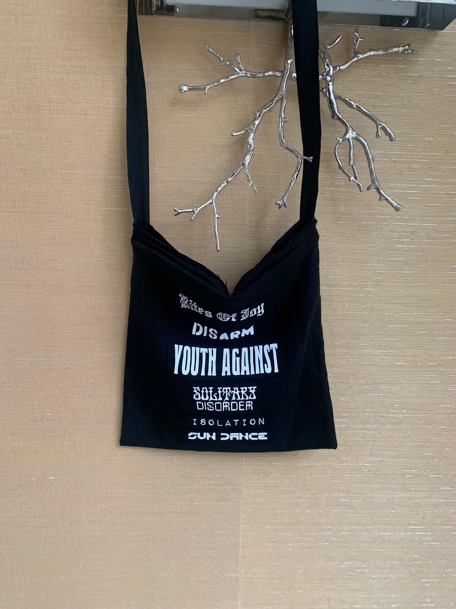 Raf Simons Disarm Youth Against Sling Messenger Bag in Black Size ONE SIZE - 3 Thumbnail