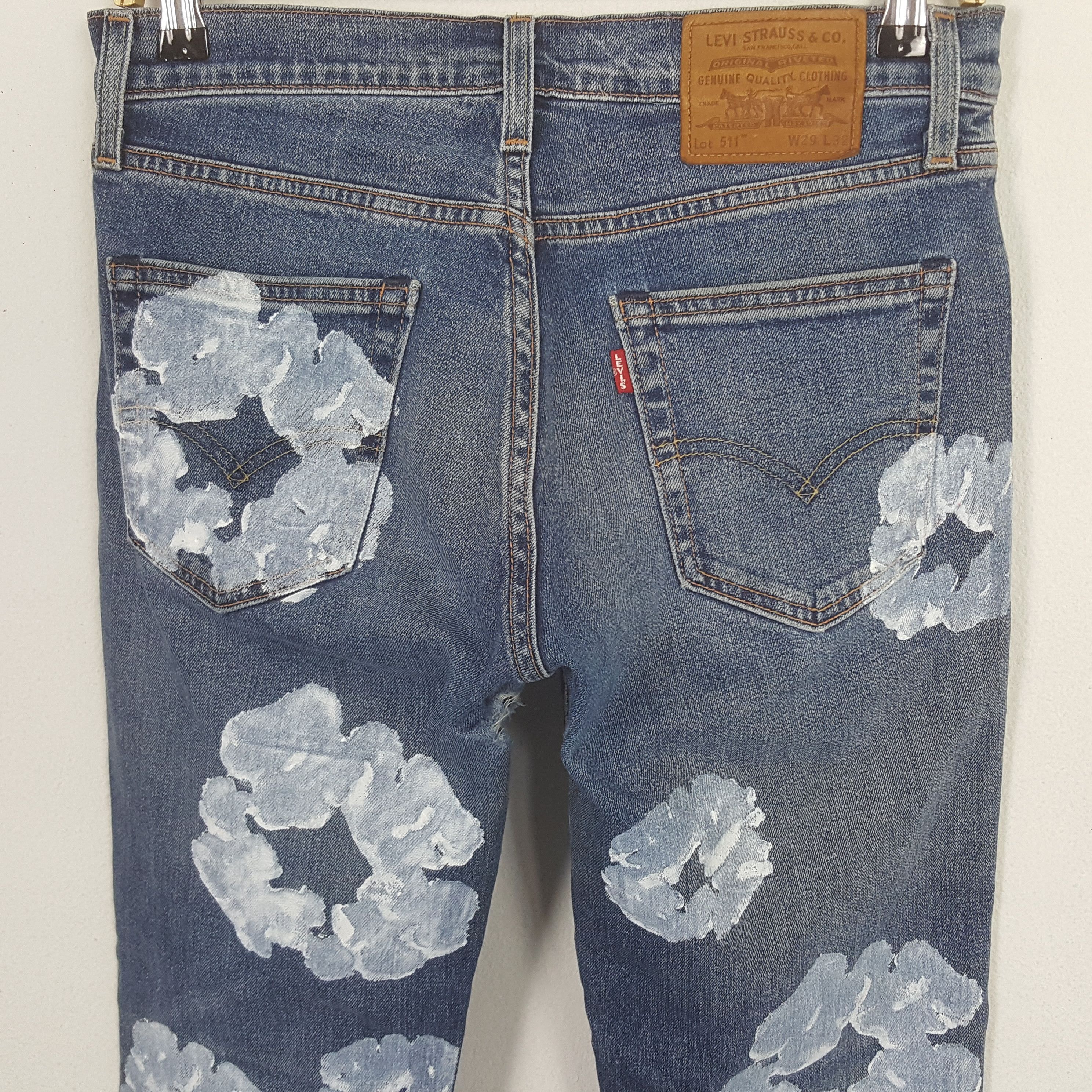 Levi's × Vintage Vintage Levi's 511 Custom Denim Tears Art Denim Size US 28 / EU 44 - 5 Thumbnail